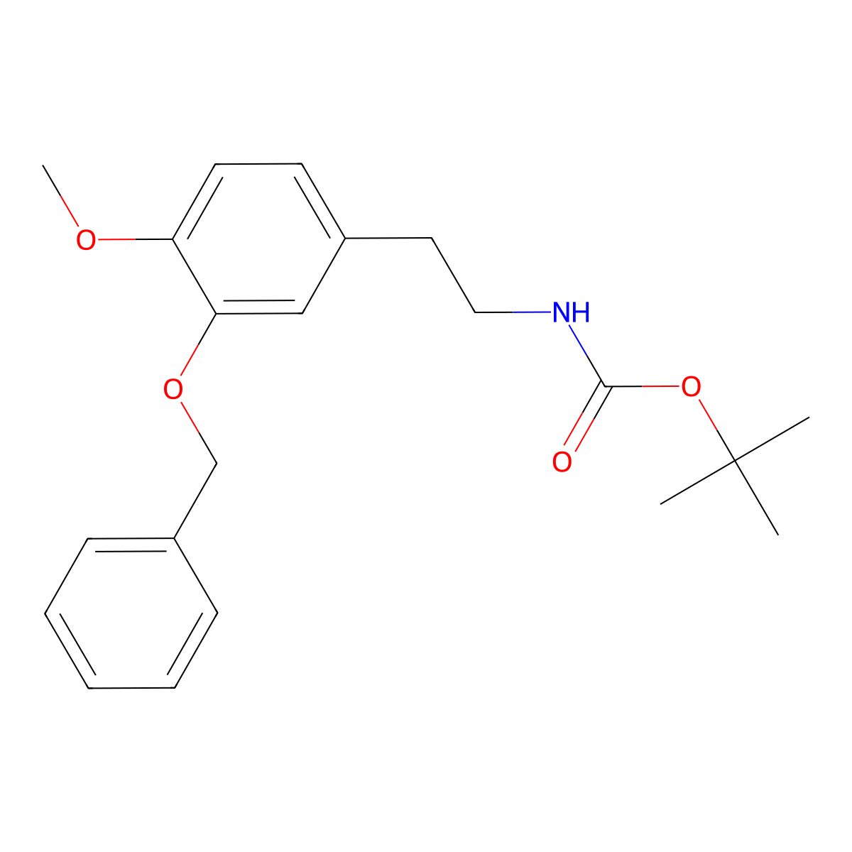 Tert-butyl (3-(benzyloxy)-4-methoxyphenethyl)carbamate molecular structure, CAS 36455-20-6