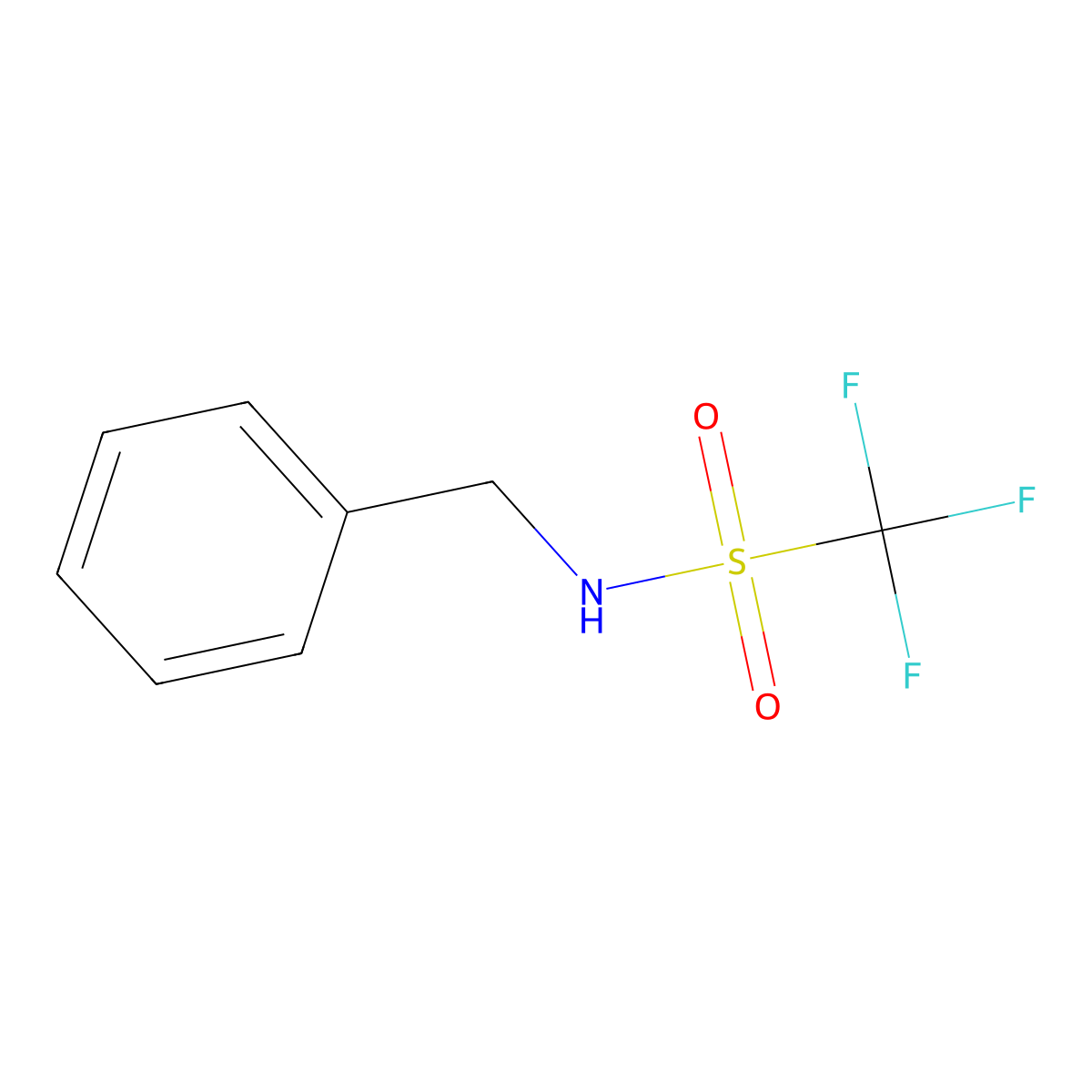 N-benzyl-1,1,1-trifluoromethanesulphonamide molecular structure, CAS 36457-58-6