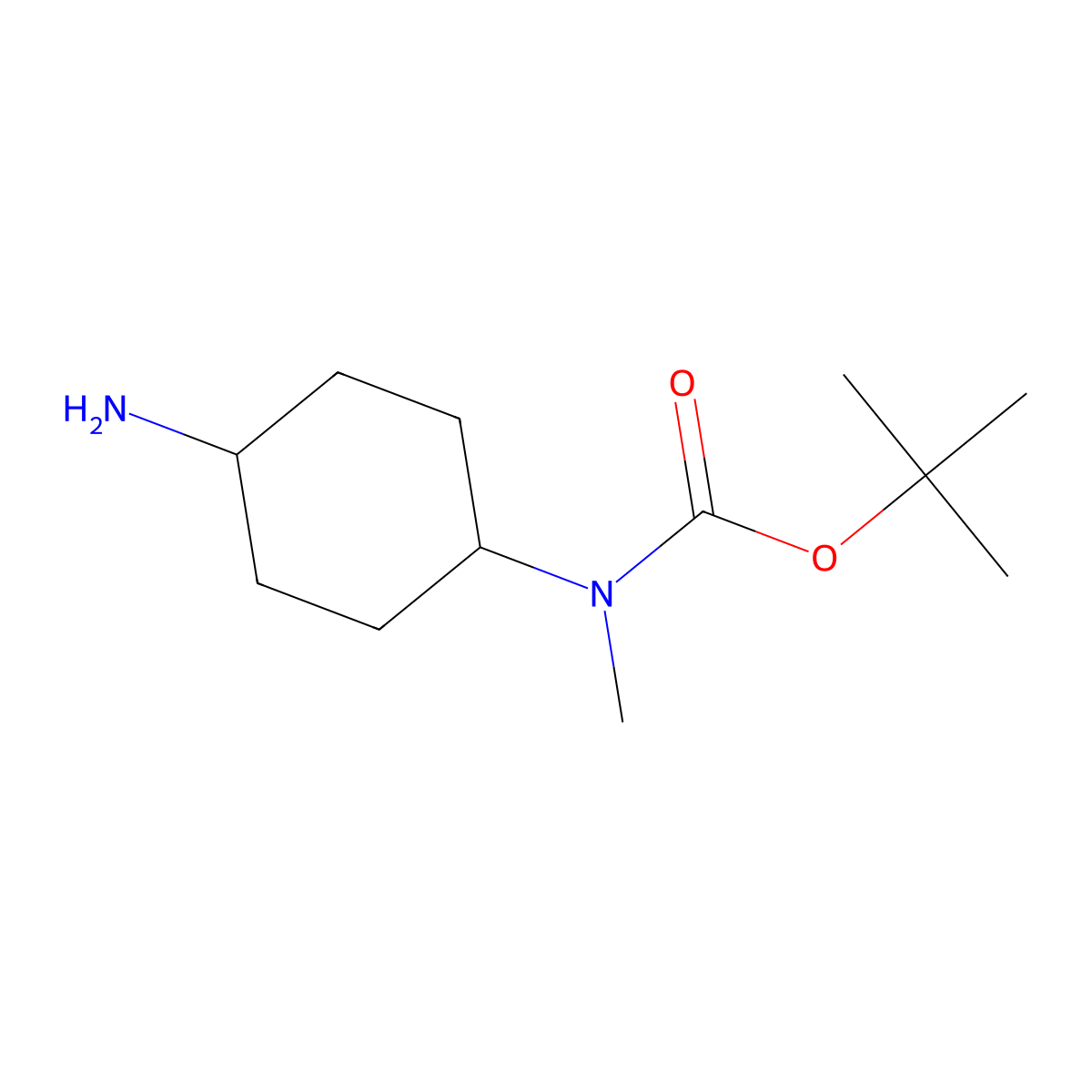 rac-tert-butyl N-methyl-N-[(1s,4s)-4-aminocyclohexyl]carbamate molecular structure, CAS 364590-87-4