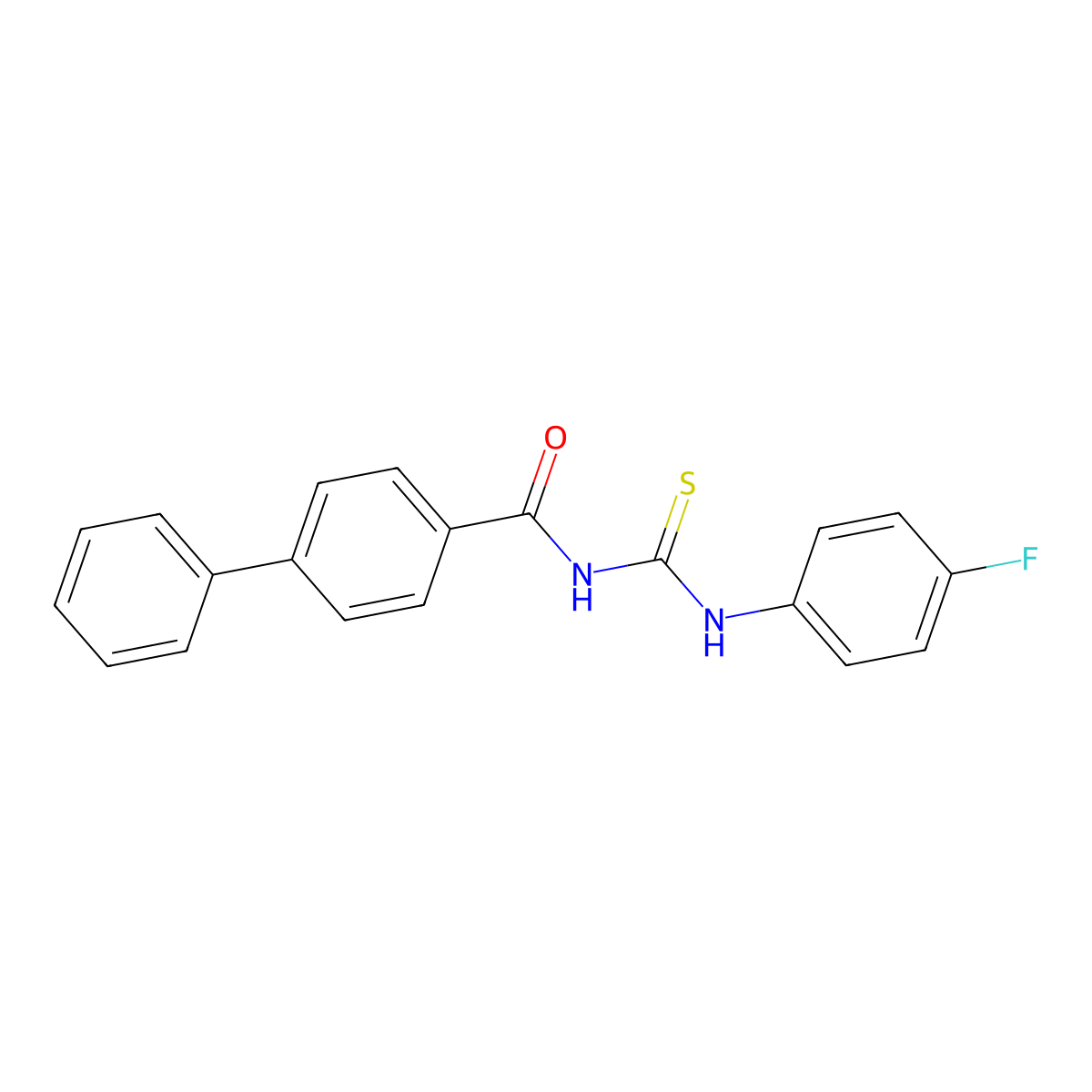 N-[(4-fluorophenyl)carbamothioyl]biphenyl-4-carboxamide molecular structure, CAS 364594-82-1