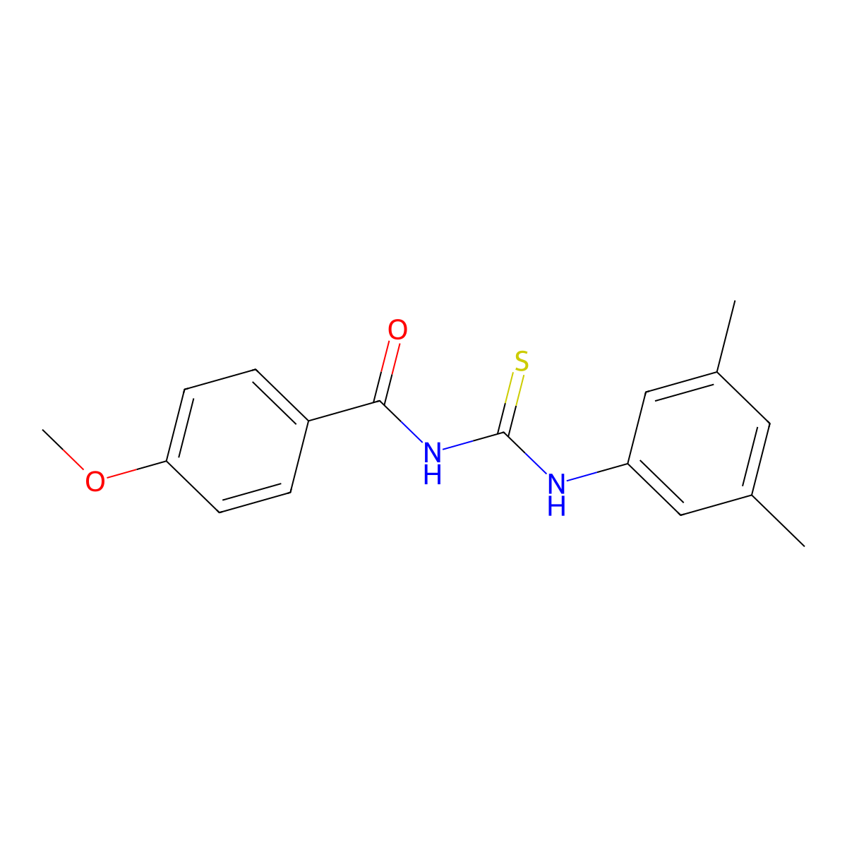 N-[(3,5-dimethylphenyl)carbamothioyl]-4-methoxybenzamide molecular structure, CAS 364594-83-2