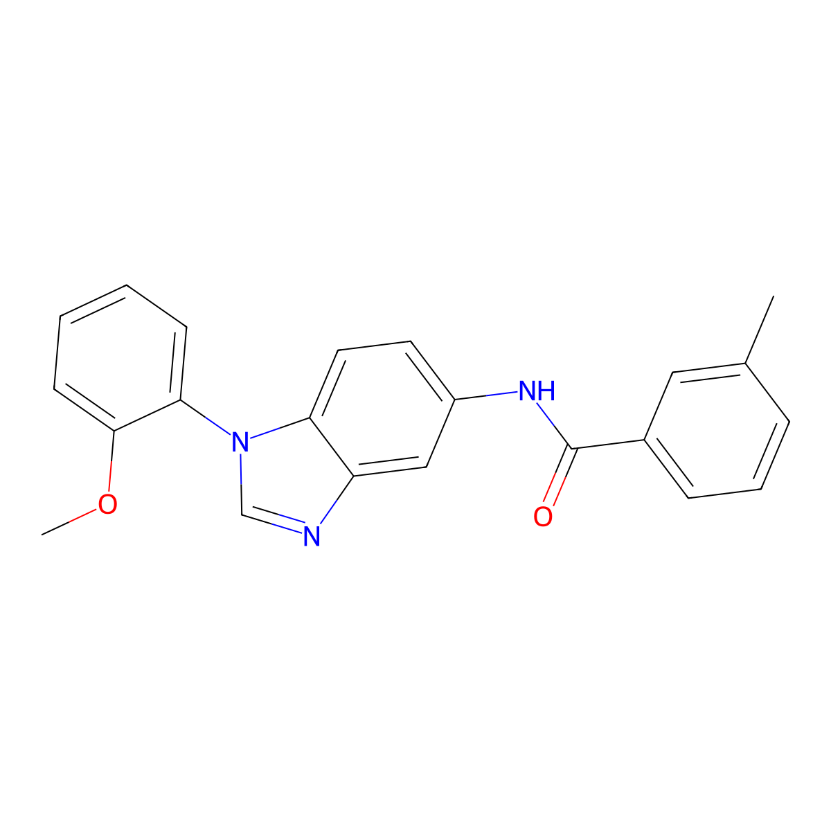 N-[1-(2-methoxyphenyl)benzimidazol-5-yl]-3-methylbenzamide molecular structure, CAS 364594-95-6