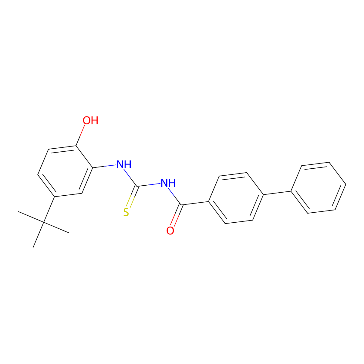 N-[(5-tert-butyl-2-hydroxyphenyl)carbamothioyl]-4-phenylbenzamide molecular structure, CAS 364595-42-6