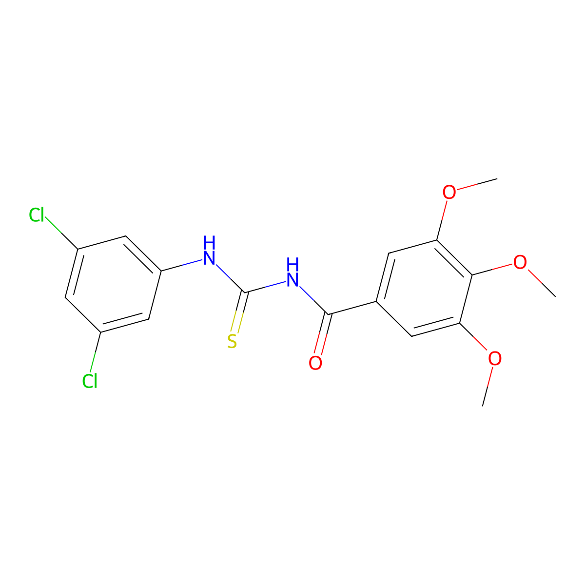 N-[(3,5-dichlorophenyl)carbamothioyl]-3,4,5-trimethoxybenzamide molecular structure, CAS 364595-66-4