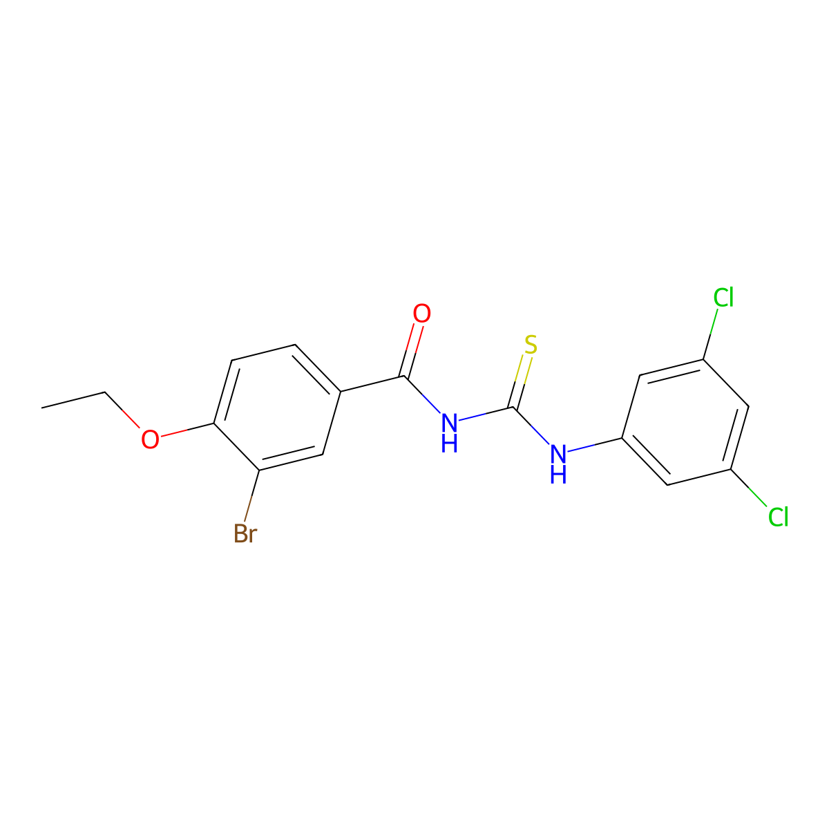 3-bromo-N-[(3,5-dichlorophenyl)carbamothioyl]-4-ethoxybenzamide molecular structure, CAS 364595-93-7
