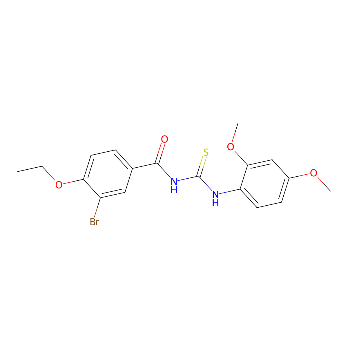 3-bromo-N-[(2,4-dimethoxyphenyl)carbamothioyl]-4-ethoxybenzamide molecular structure, CAS 364596-47-4