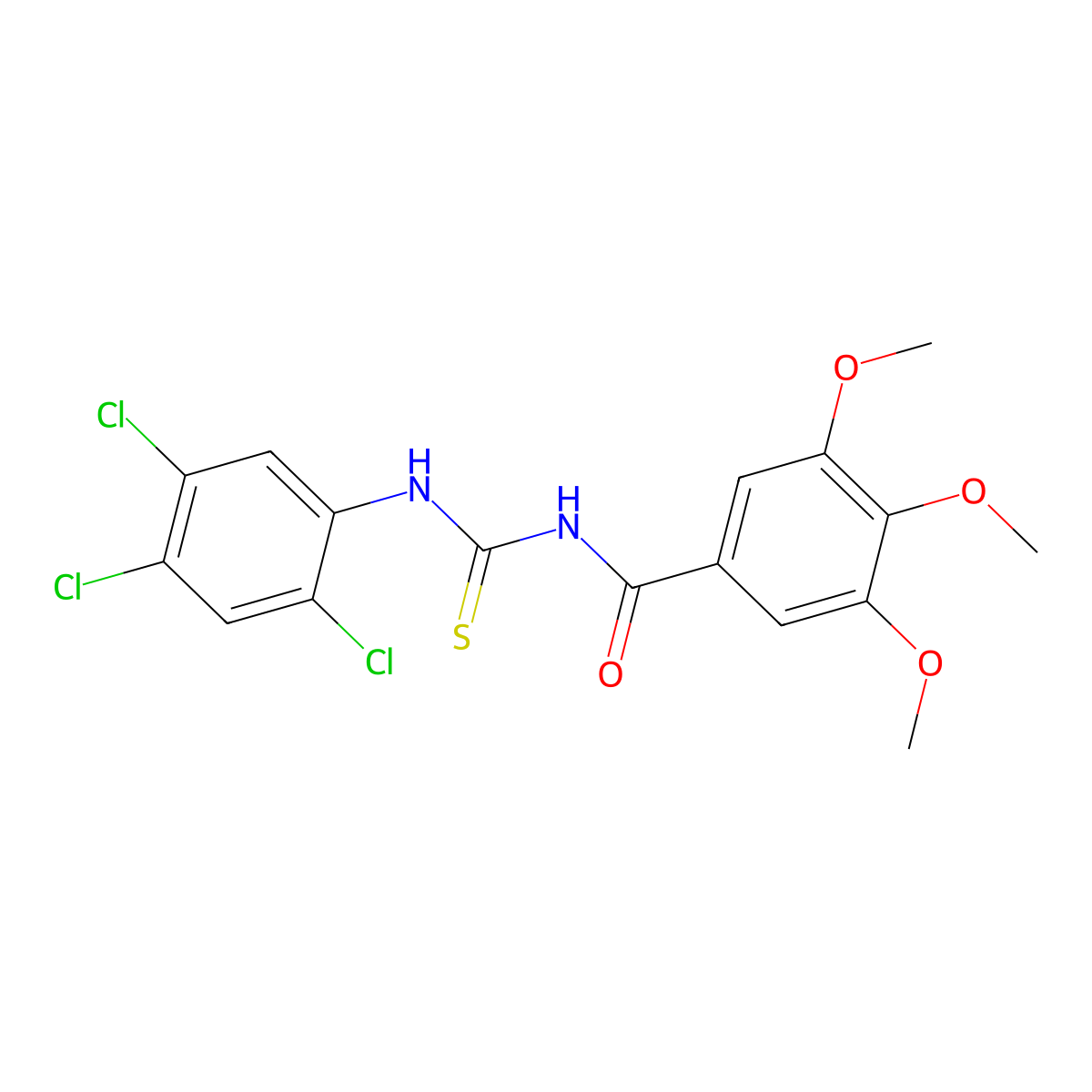 3,4,5-trimethoxy-N-[(2,4,5-trichlorophenyl)carbamothioyl]benzamide molecular structure, CAS 364596-52-1