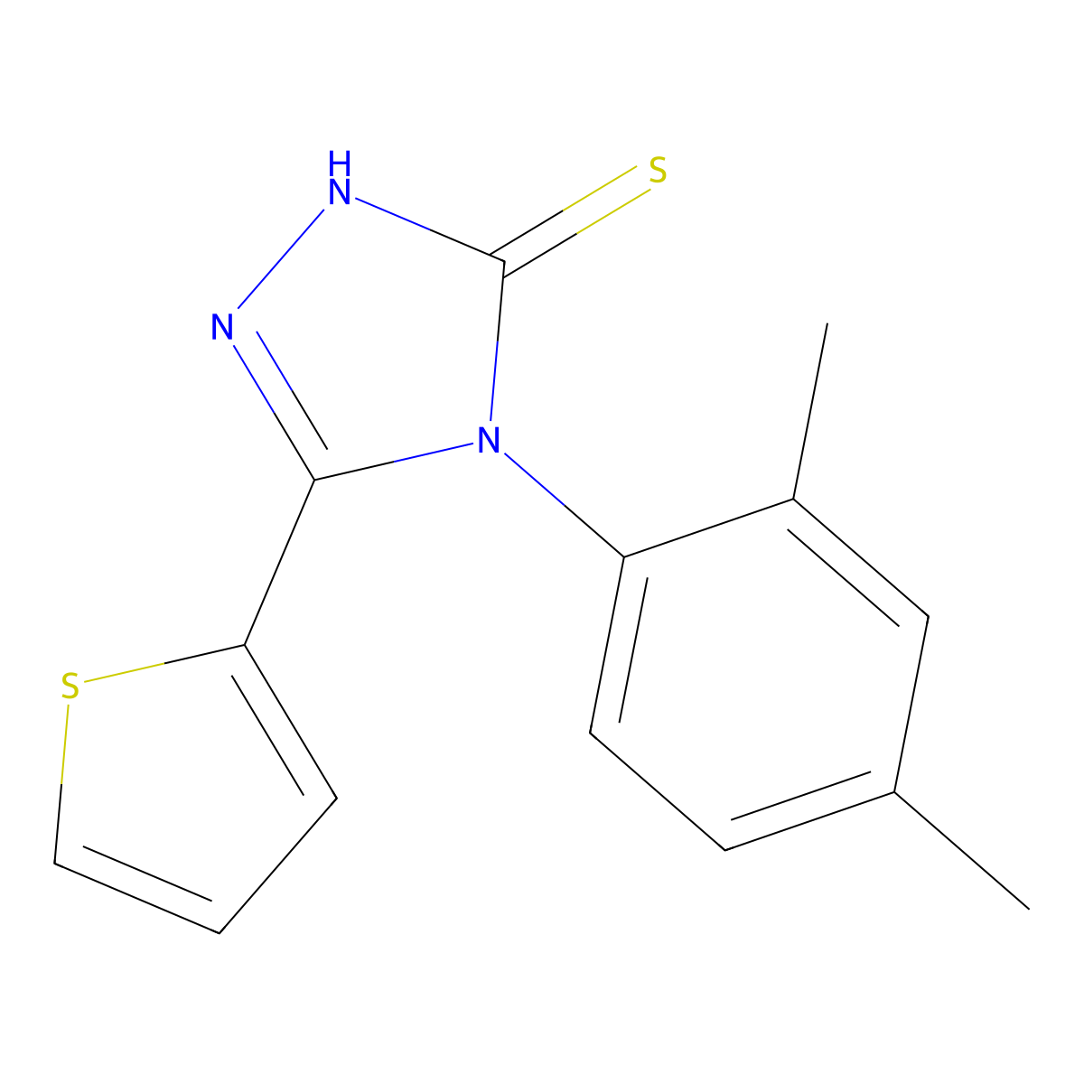 4-(2,4-dimethylphenyl)-5-(thiophen-2-yl)-4H-1,2,4-triazole-3-thiol molecular structure, CAS 364596-54-3