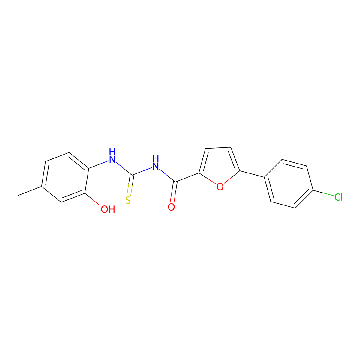 5-(4-chlorophenyl)-N-[(2-hydroxy-4-methylphenyl)carbamothioyl]furan-2-carboxamide molecular structure, CAS 364596-77-0