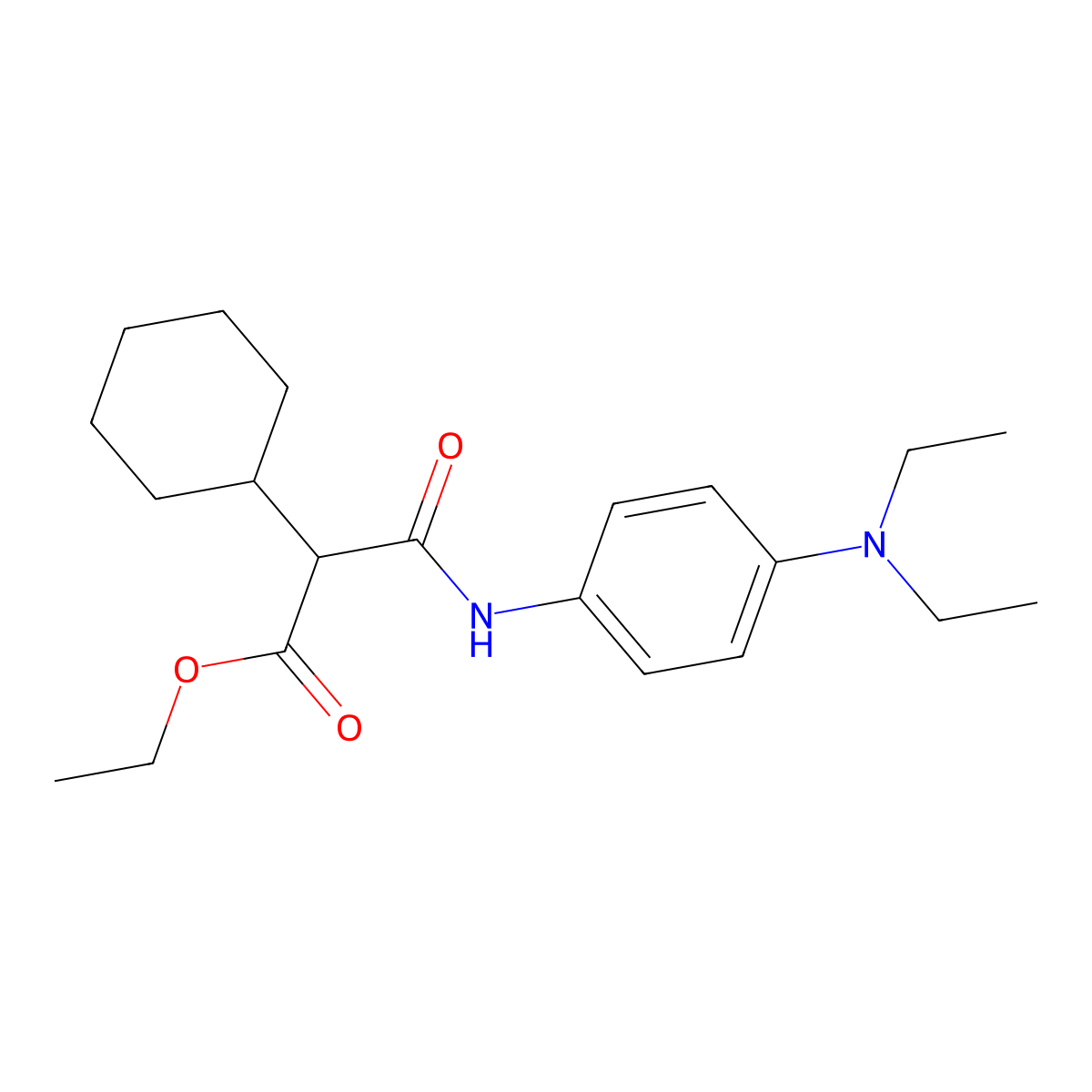 Ethyl 2-cyclohexyl-3-{[4-(diethylamino)phenyl]amino}-3-oxopropanoate molecular structure, CAS 364597-04-6