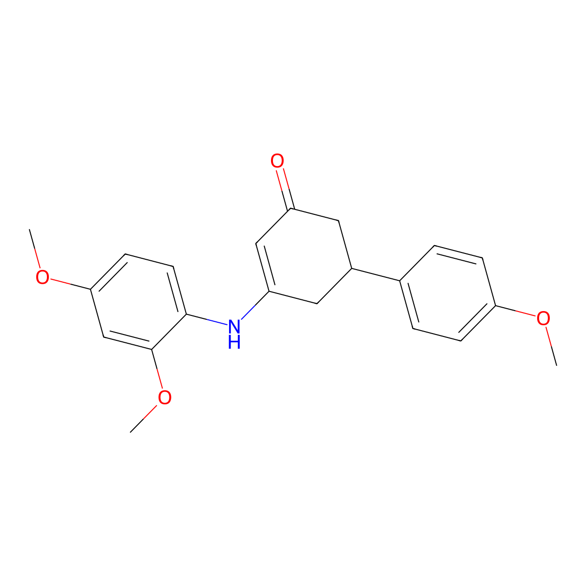 3-[(2,4-Dimethoxyphenyl)amino]-5-(4-methoxyphenyl)cyclohex-2-en-1-one molecular structure, CAS 364597-16-0