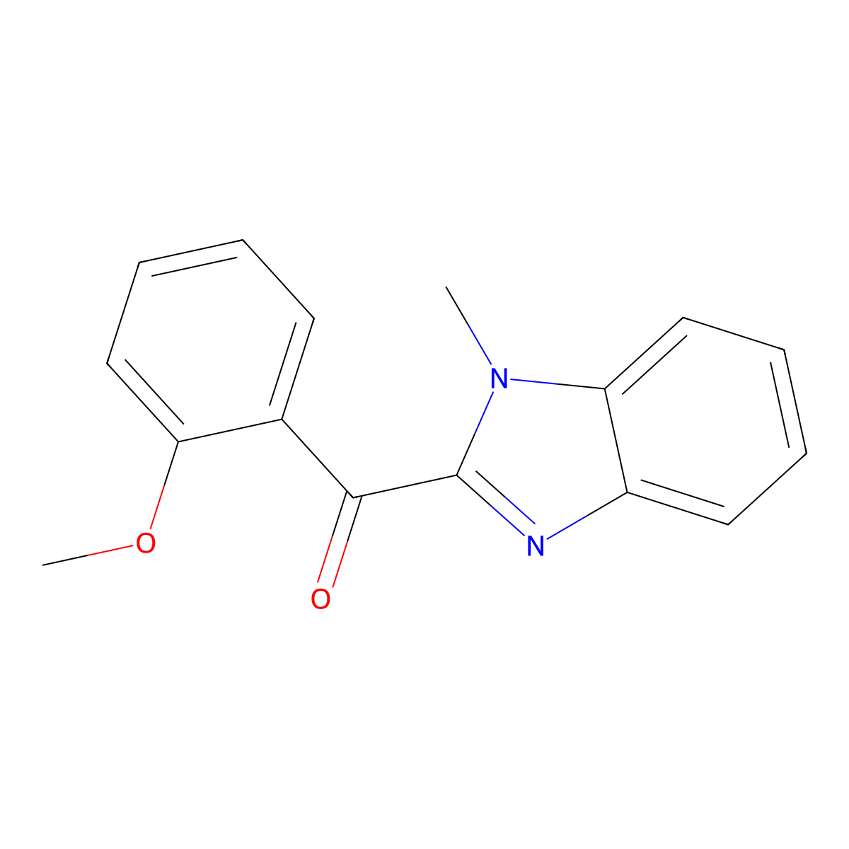 (2-Methoxyphenyl)-(1-methylbenzimidazol-2-yl)methanone molecular structure, CAS 364597-52-4