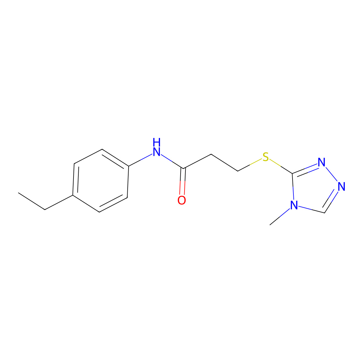 N-(4-ethylphenyl)-3-[(4-methyl-1,2,4-triazol-3-yl)sulfanyl]propanamide molecular structure, CAS 364597-60-4