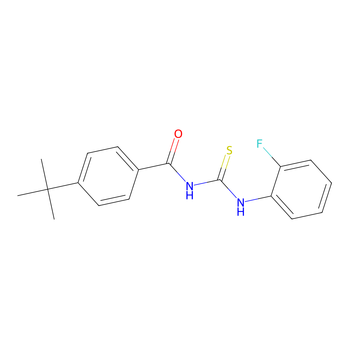 4-tert-butyl-N-[(2-fluorophenyl)carbamothioyl]benzamide molecular structure, CAS 364597-79-5