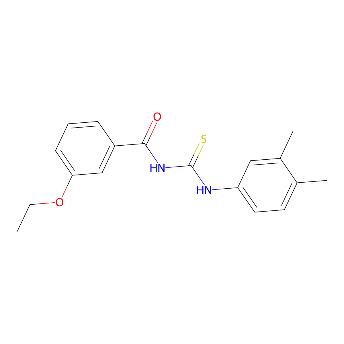 N-[(3,4-dimethylphenyl)carbamothioyl]-3-ethoxybenzamide molecular structure, CAS 364597-86-4
