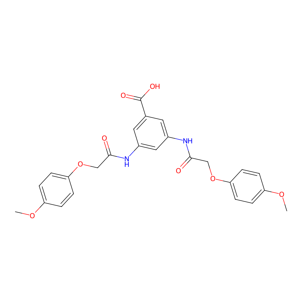 3,5-Bis{[(4-methoxyphenoxy)acetyl]amino}benzoic acid molecular structure, CAS 364598-16-3