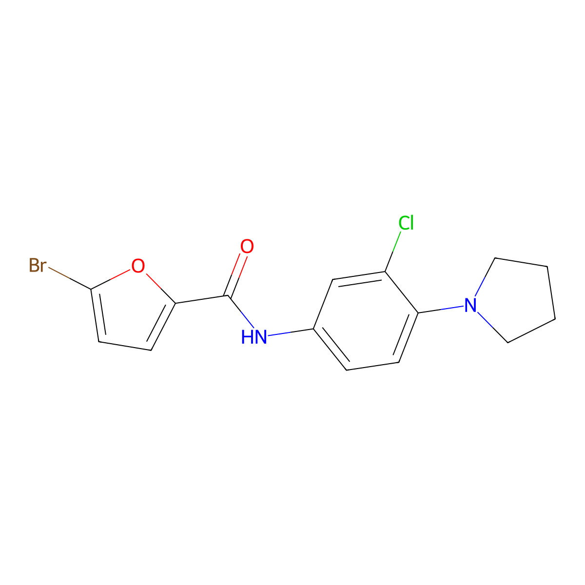 5-bromo-N-(3-chloro-4-pyrrolidin-1-ylphenyl)furan-2-carboxamide molecular structure, CAS 364598-21-0