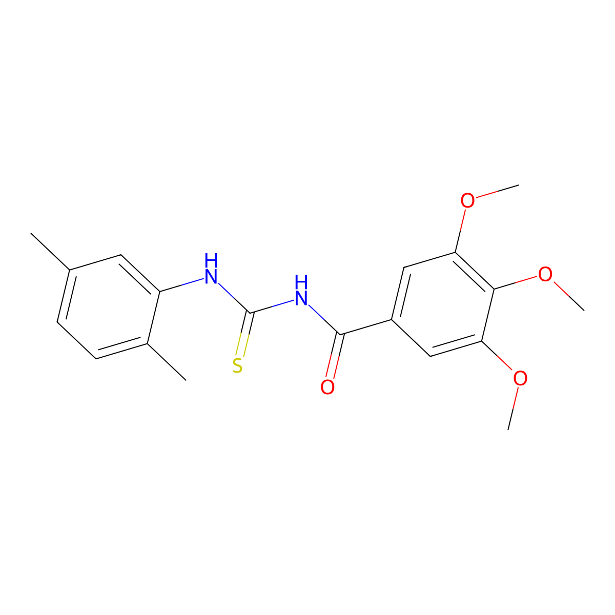 N-[(2,5-dimethylphenyl)carbamothioyl]-3,4,5-trimethoxybenzamide molecular structure, CAS 364598-31-2