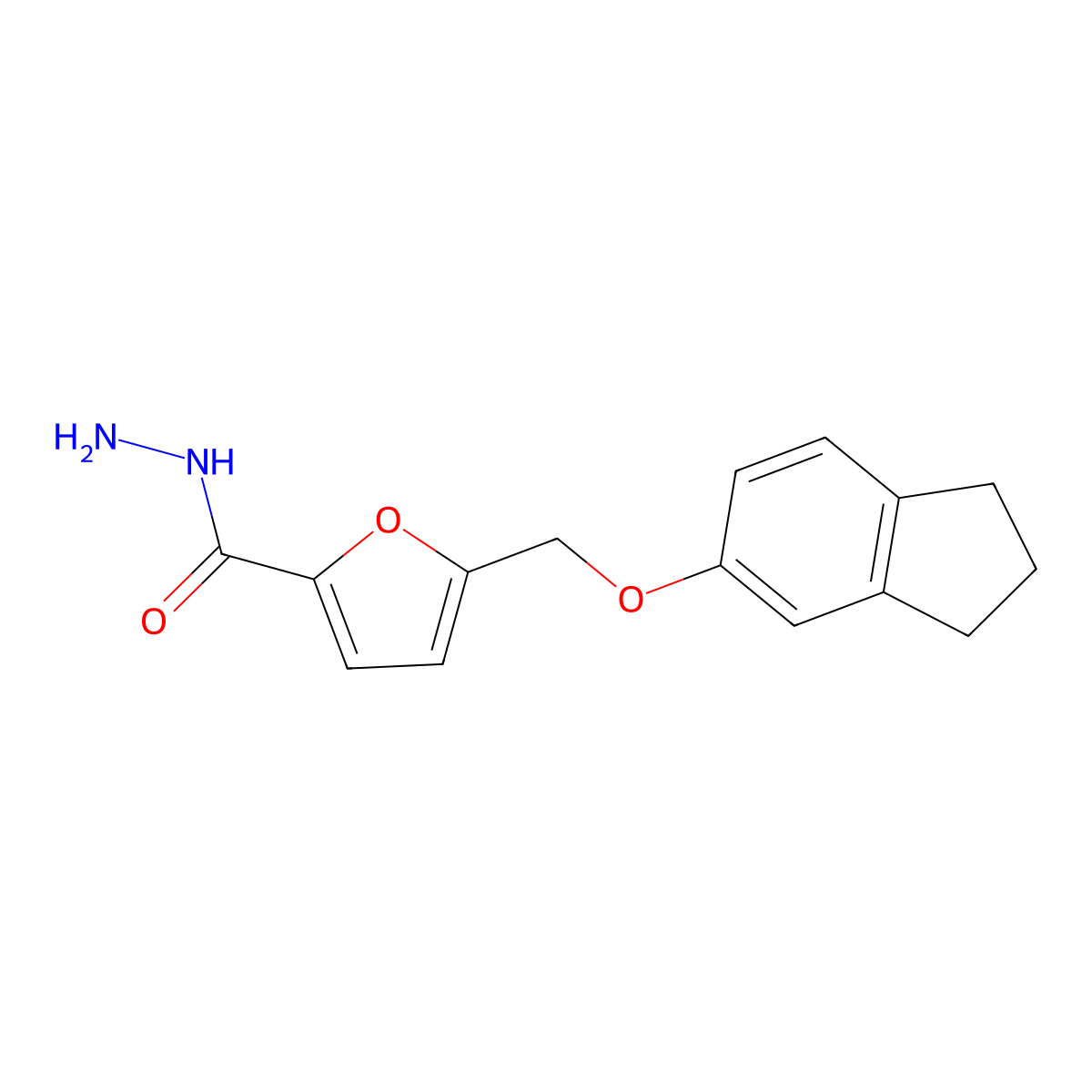 5-[(2,3-dihydro-1H-inden-5-yloxy)methyl]-2-furohydrazide molecular structure, CAS 364599-56-4