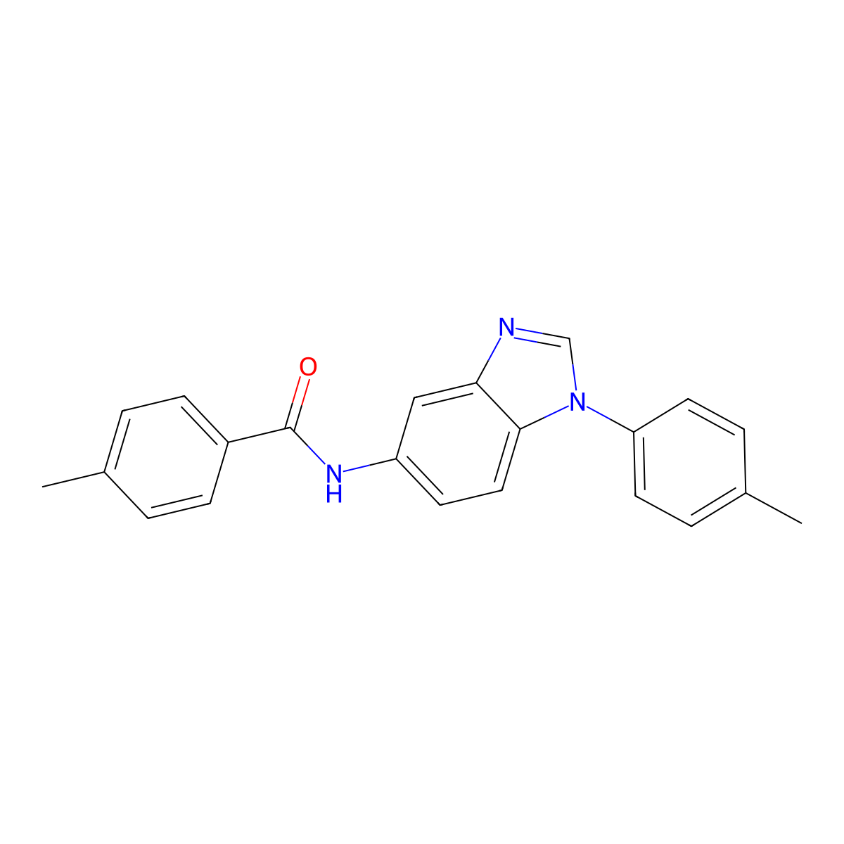 4-methyl-N-[1-(4-methylphenyl)benzimidazol-5-yl]benzamide molecular structure, CAS 364599-73-5