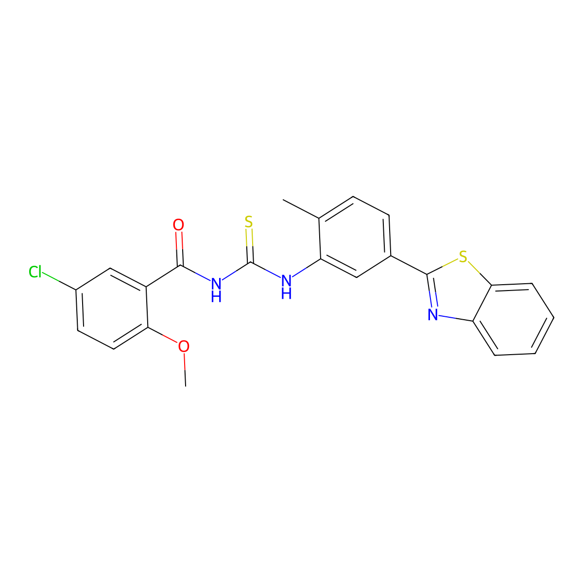 N-[[5-(1,3-benzothiazol-2-yl)-2-methylphenyl]carbamothioyl]-5-chloro-2-methoxybenzamide molecular structure, CAS 364599-83-7