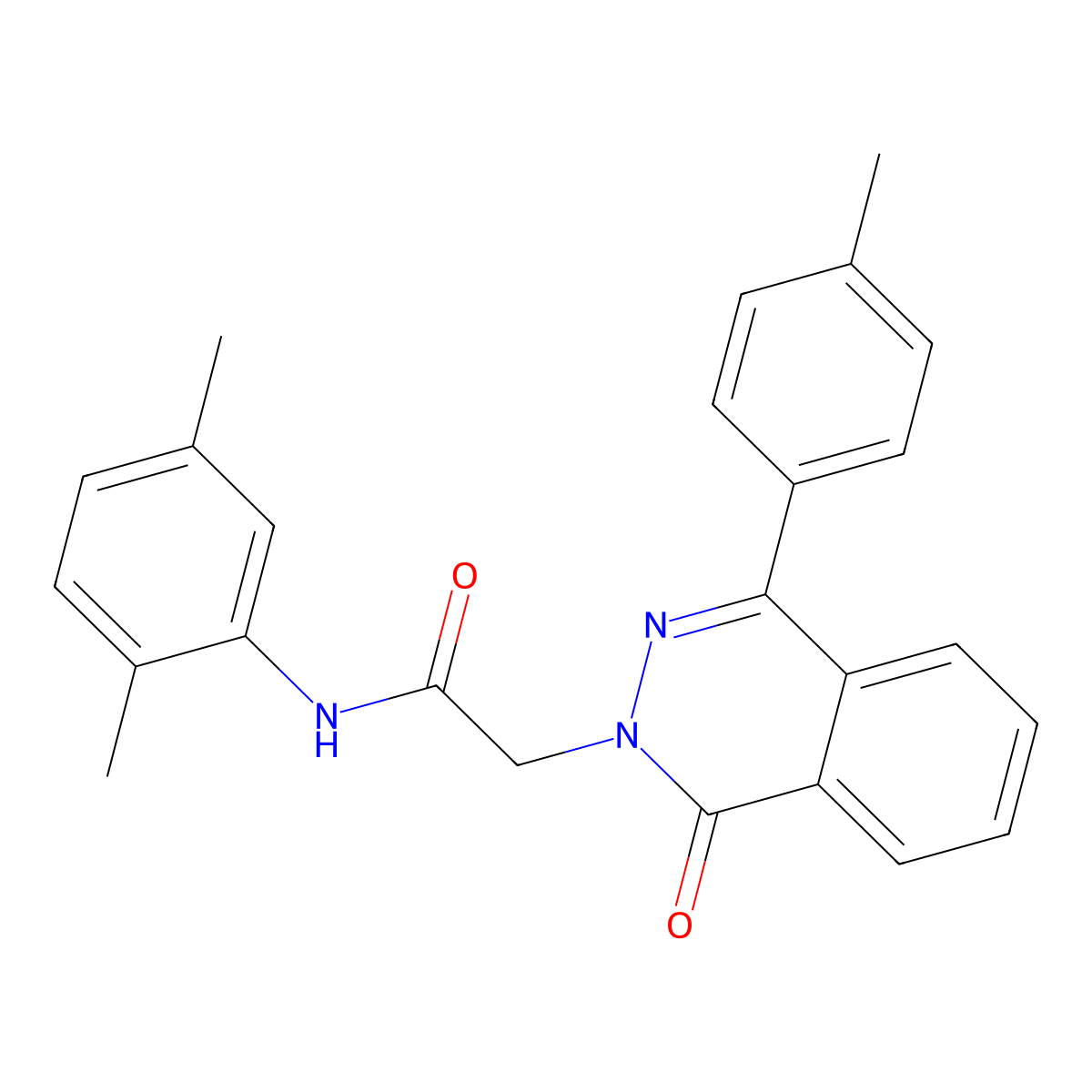 N-(2,5-dimethylphenyl)-2-[4-(4-methylphenyl)-1-oxophthalazin-2-yl]acetamide molecular structure, CAS 364599-93-9