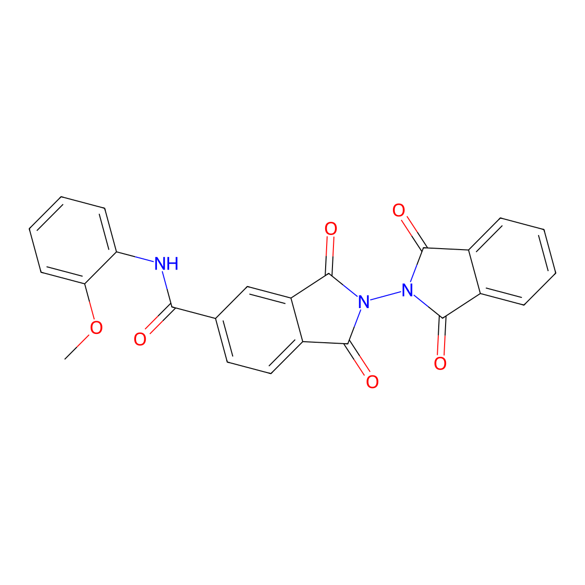 2-(1,3-dioxoisoindol-2-yl)-N-(2-methoxyphenyl)-1,3-dioxoisoindole-5-carboxamide molecular structure, CAS 364599-96-2