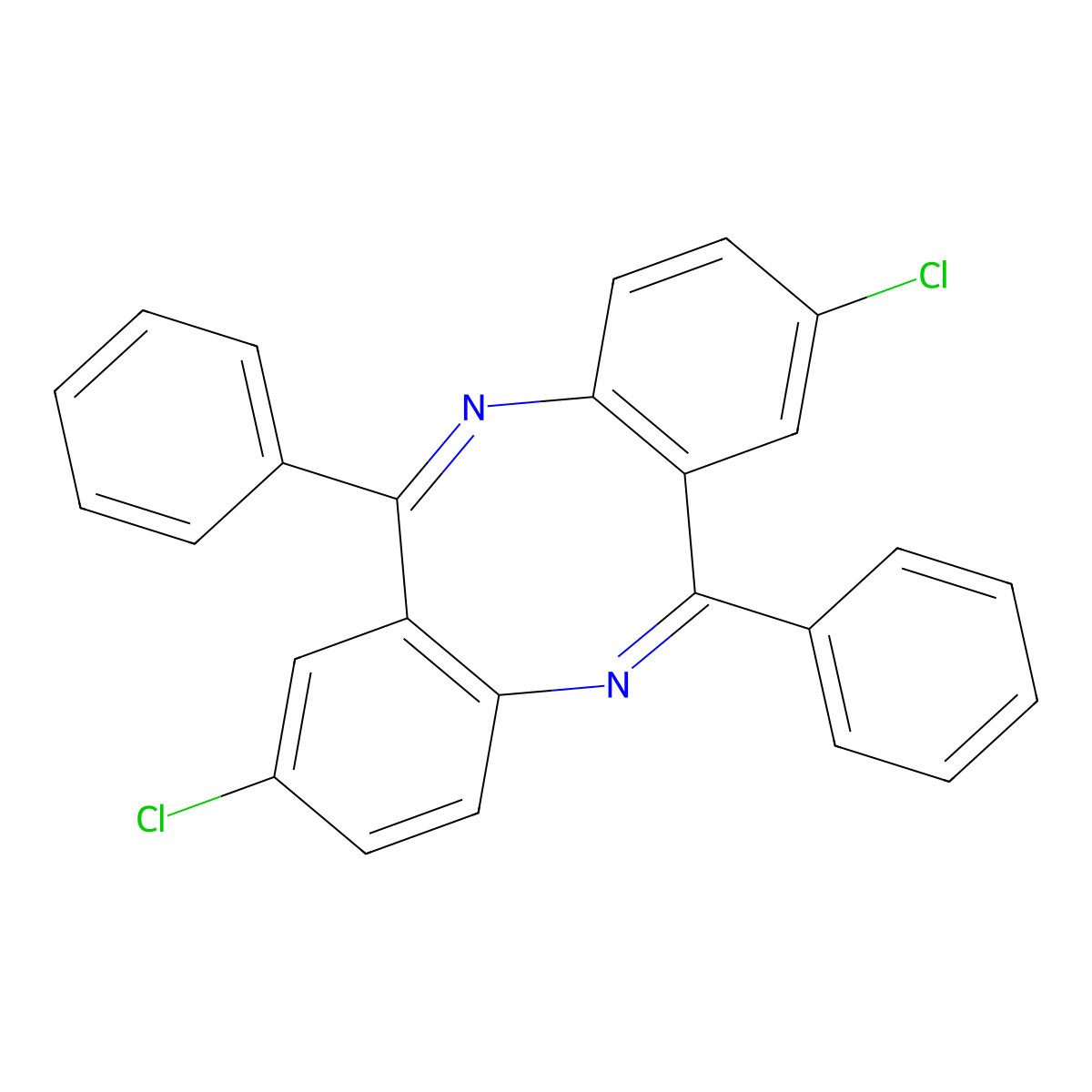 2,8-Dichloro-6,12-diphenyldibenzo[b,f][1,5]diazocine molecular structure, CAS 3646-61-5