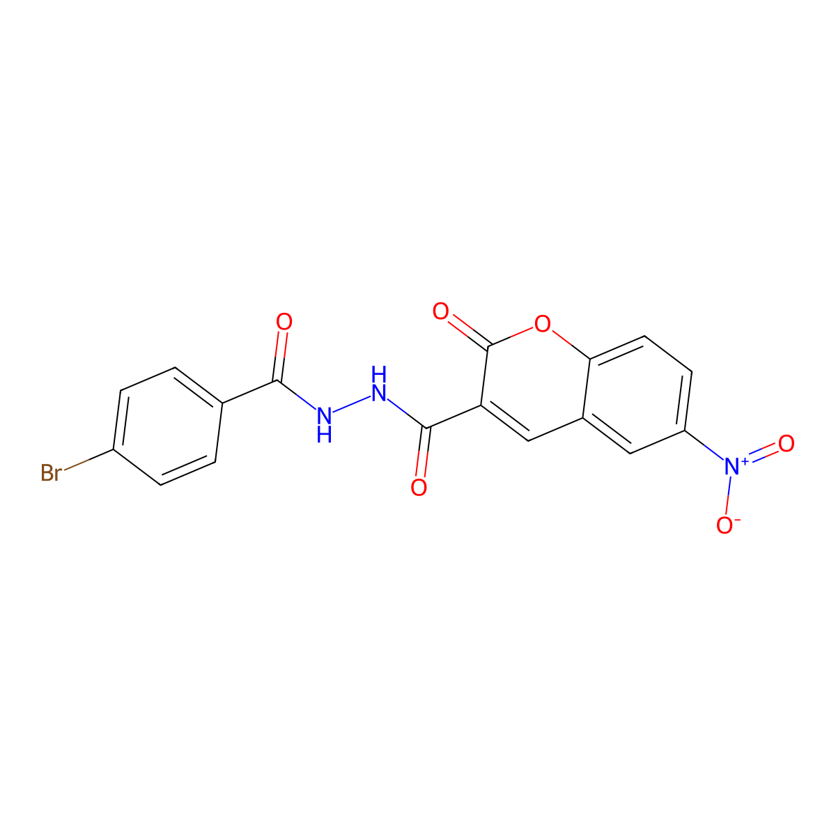 4-bromo-N'-(6-nitro-2-oxo-2H-chromene-3-carbonyl)benzohydrazide molecular structure, CAS 364600-01-1