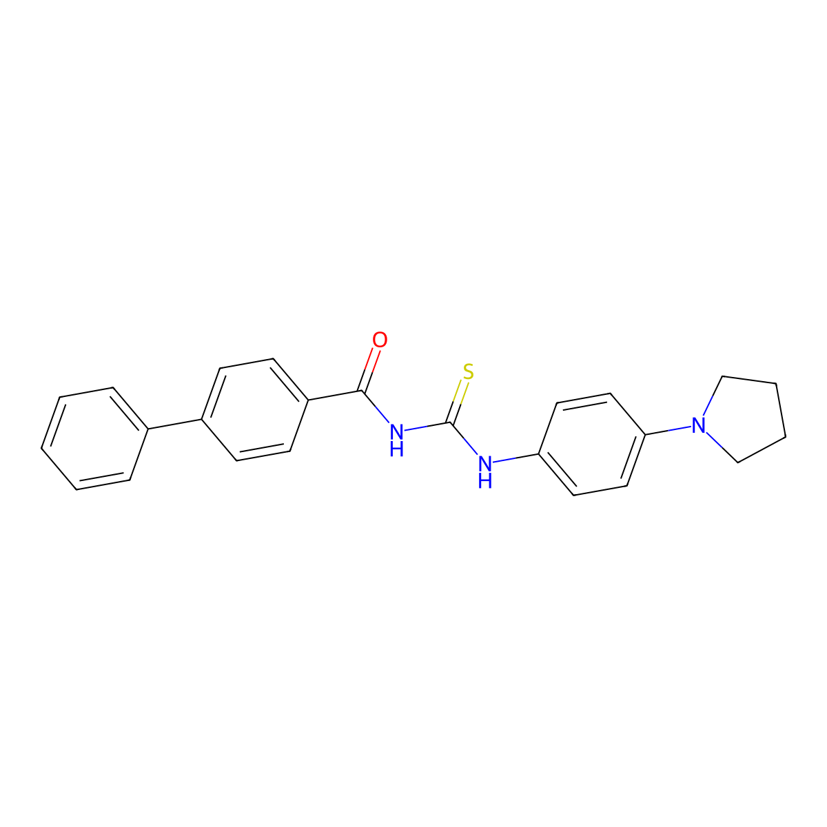 4-phenyl-N-[(4-pyrrolidin-1-ylphenyl)carbamothioyl]benzamide molecular structure, CAS 364600-06-6