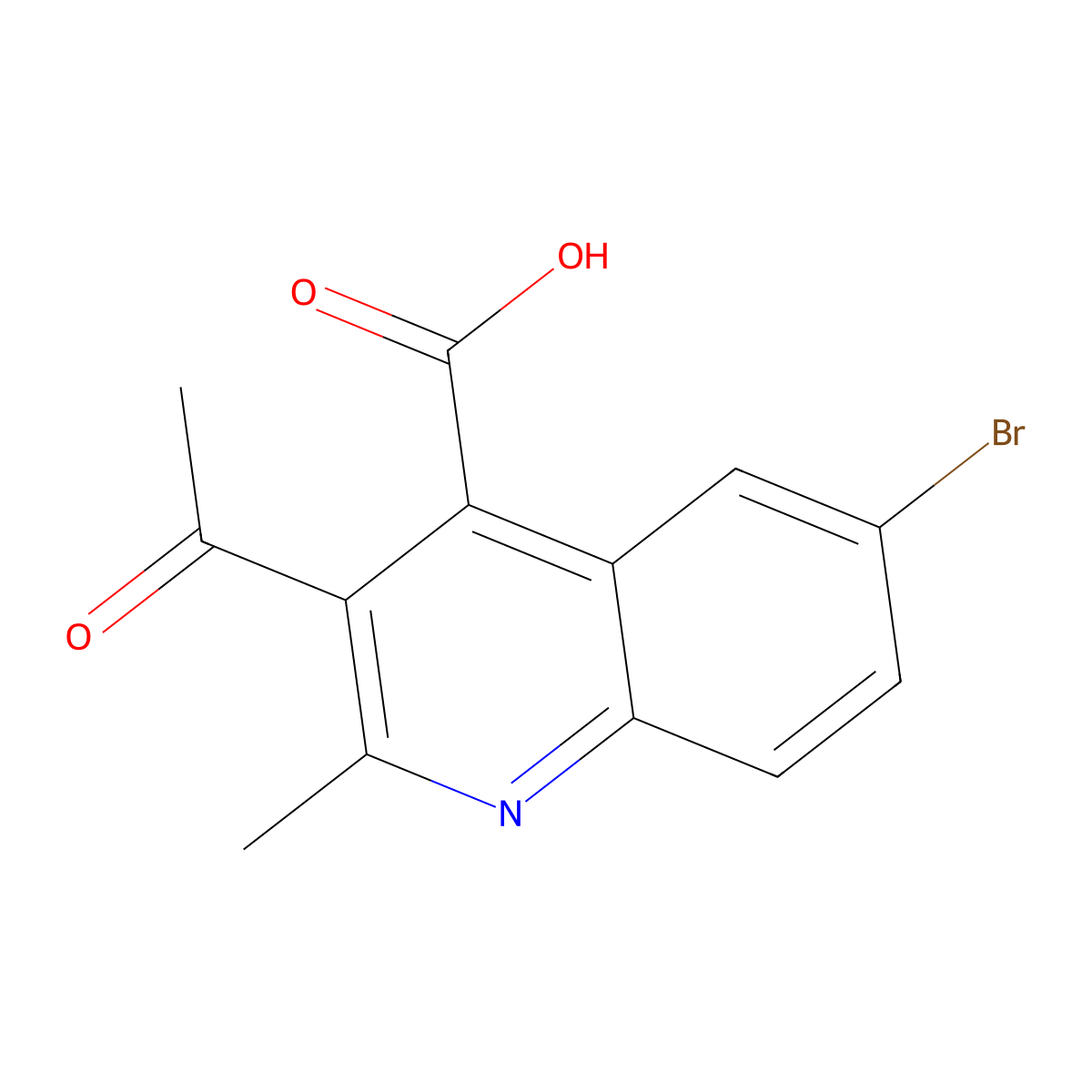 3-Acetyl-6-bromo-2-methylquinoline-4-carboxylic acid molecular structure, CAS 364600-10-2