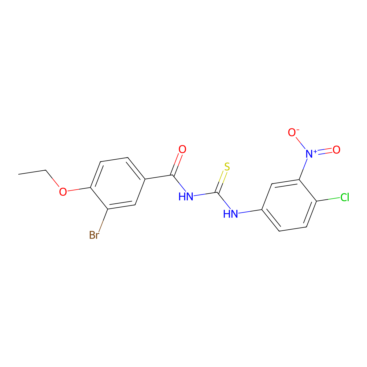 3-bromo-N-[(4-chloro-3-nitrophenyl)carbamothioyl]-4-ethoxybenzamide molecular structure, CAS 364600-52-2