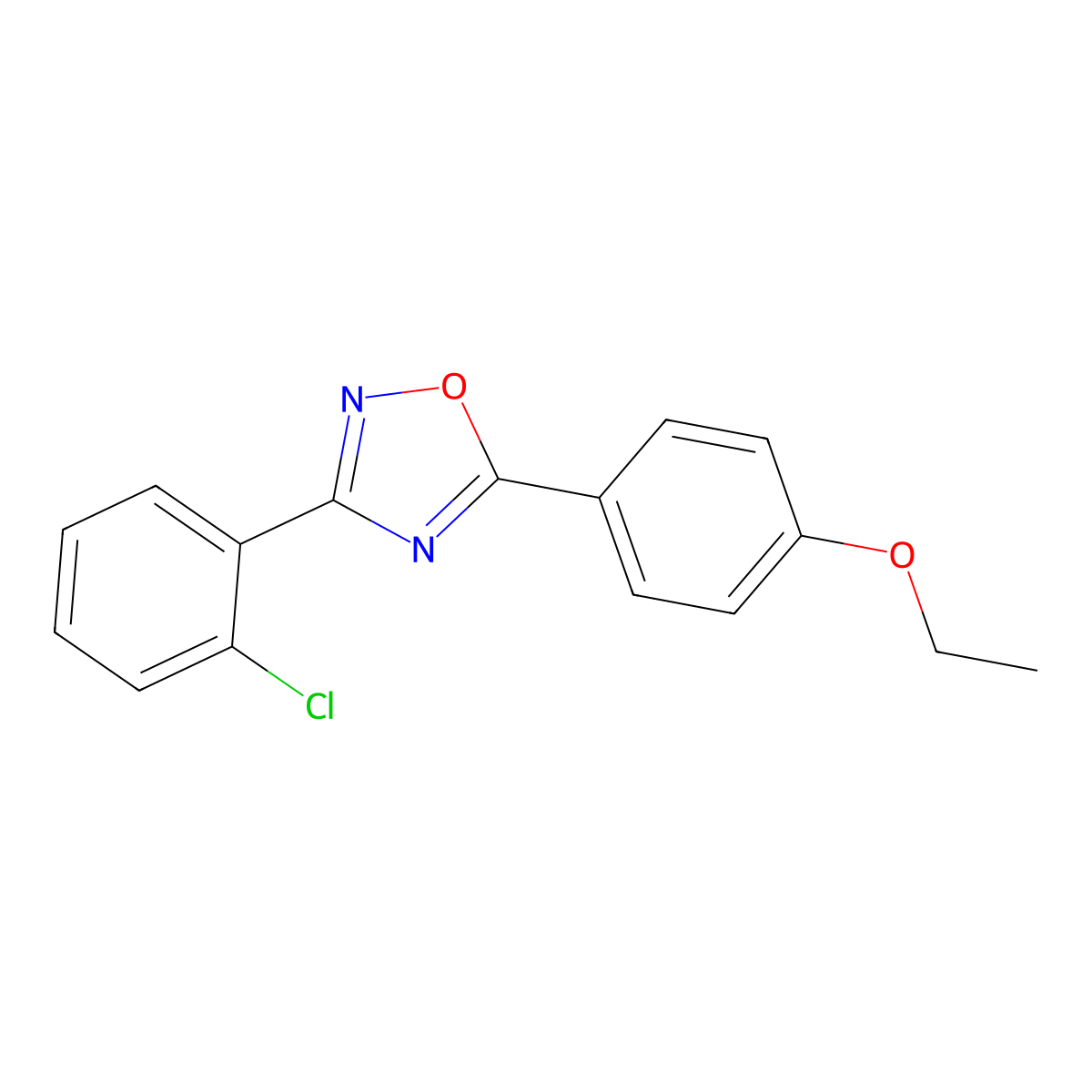 3-(2-Chlorophenyl)-5-(4-ethoxyphenyl)-1,2,4-oxadiazole molecular structure, CAS 364600-60-2