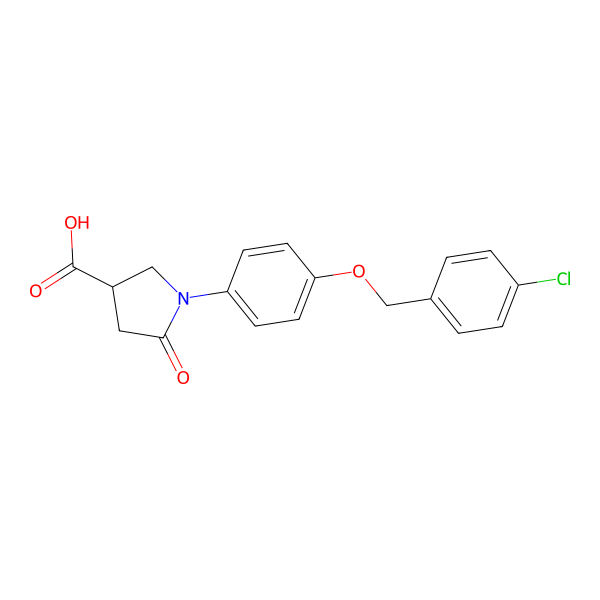 1-{4-[(4-Chlorobenzyl)oxy]phenyl}-5-oxopyrrolidine-3-carboxylic acid molecular structure, CAS 364600-67-9