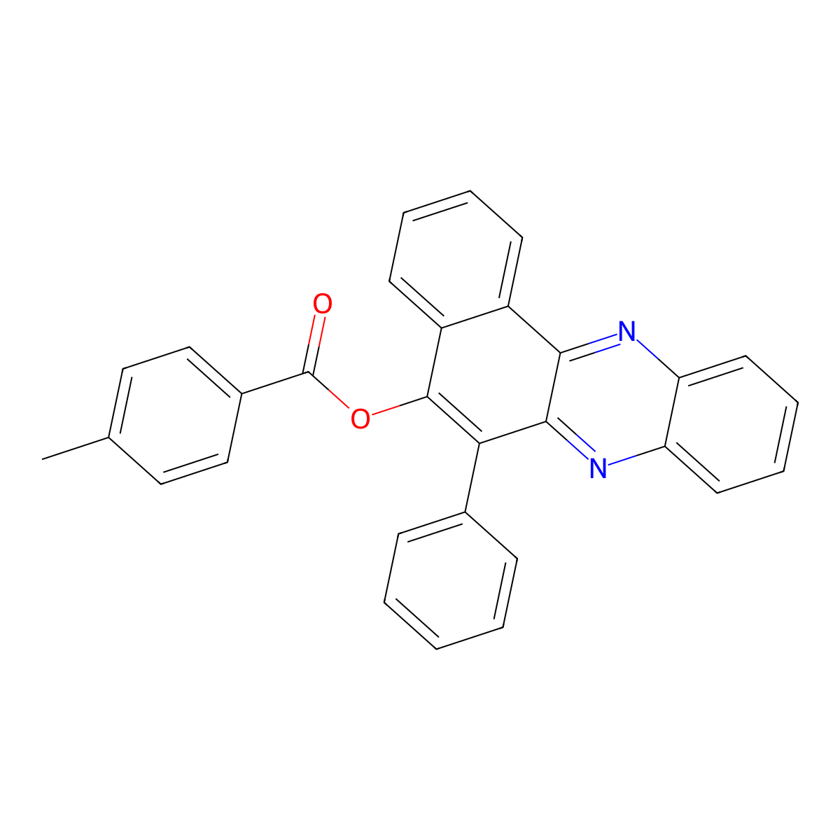 6-Phenylbenzo[a]phenazin-5-yl 4-methylbenzoate molecular structure, CAS 364601-18-3