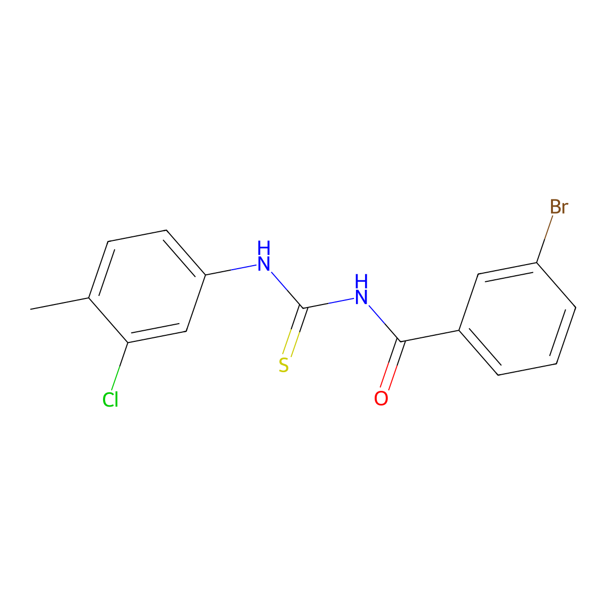 3-bromo-N-[(3-chloro-4-methylphenyl)carbamothioyl]benzamide molecular structure, CAS 364601-25-2