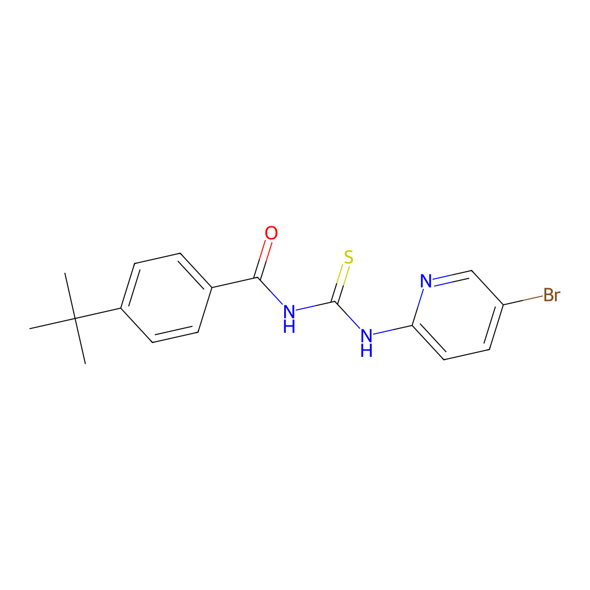 N-[(5-bromopyridin-2-yl)carbamothioyl]-4-tert-butylbenzamide molecular structure, CAS 364601-27-4