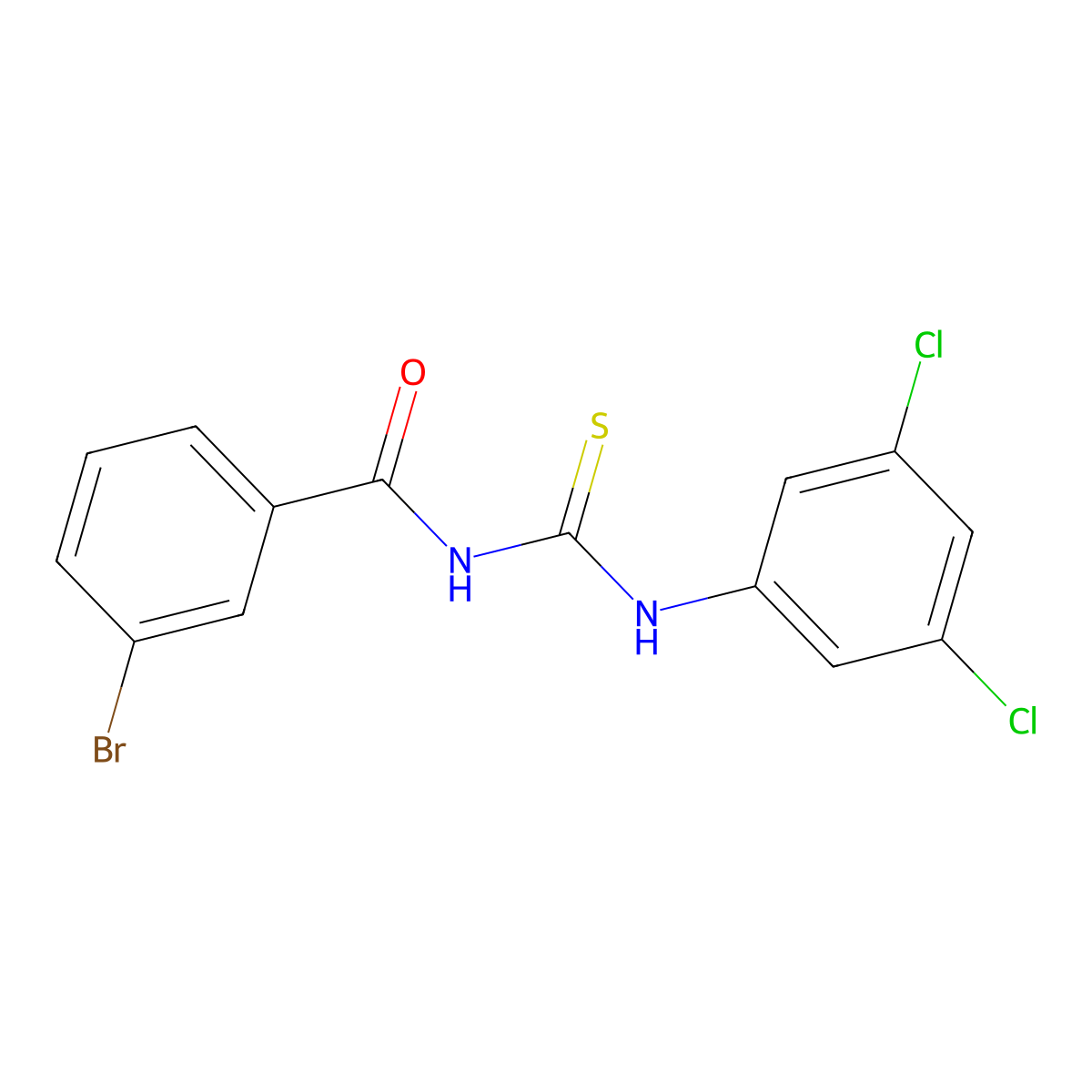 3-bromo-N-[(3,5-dichlorophenyl)carbamothioyl]benzamide molecular structure, CAS 364601-34-3