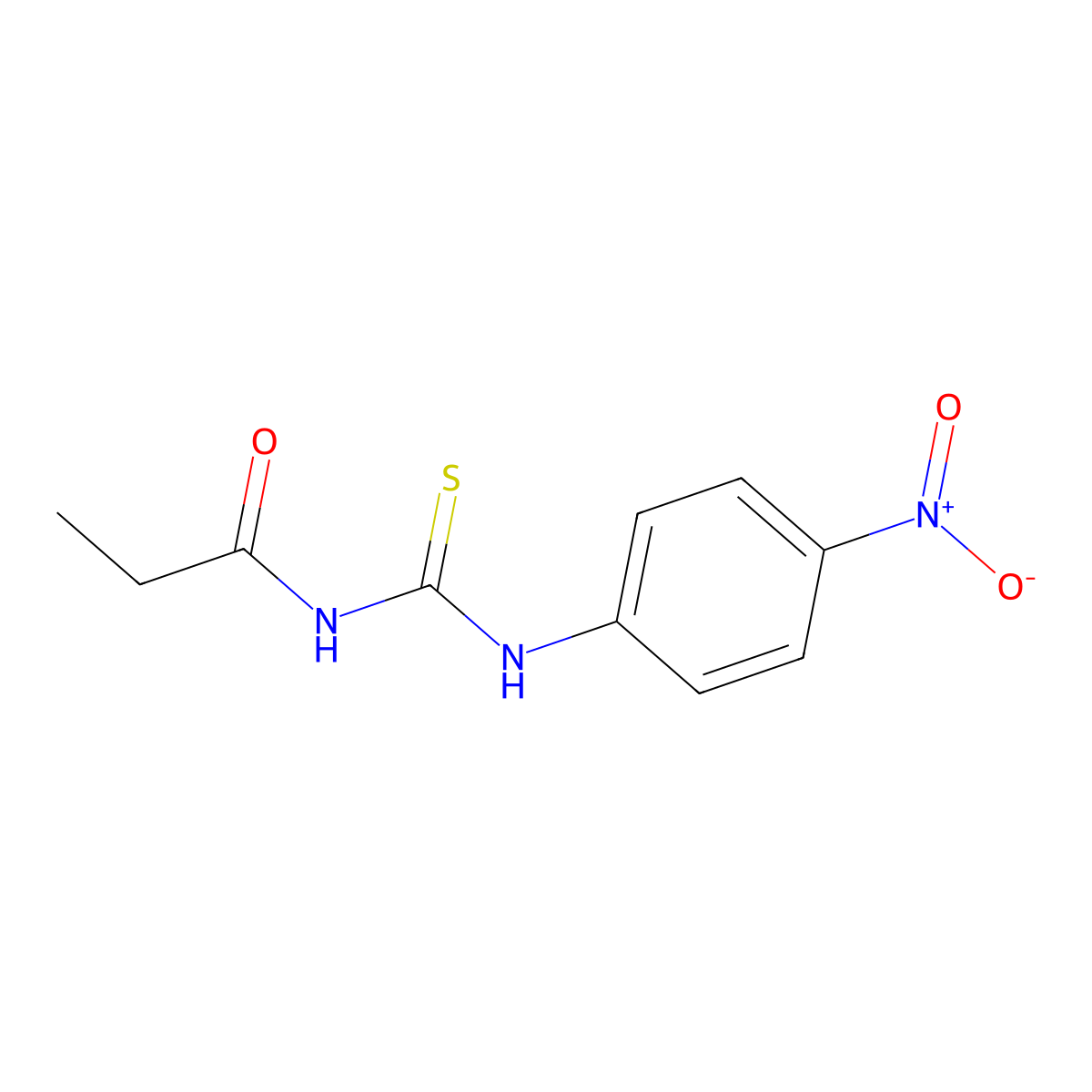 N-[(4-nitrophenyl)carbamothioyl]propanamide molecular structure, CAS 364601-75-2