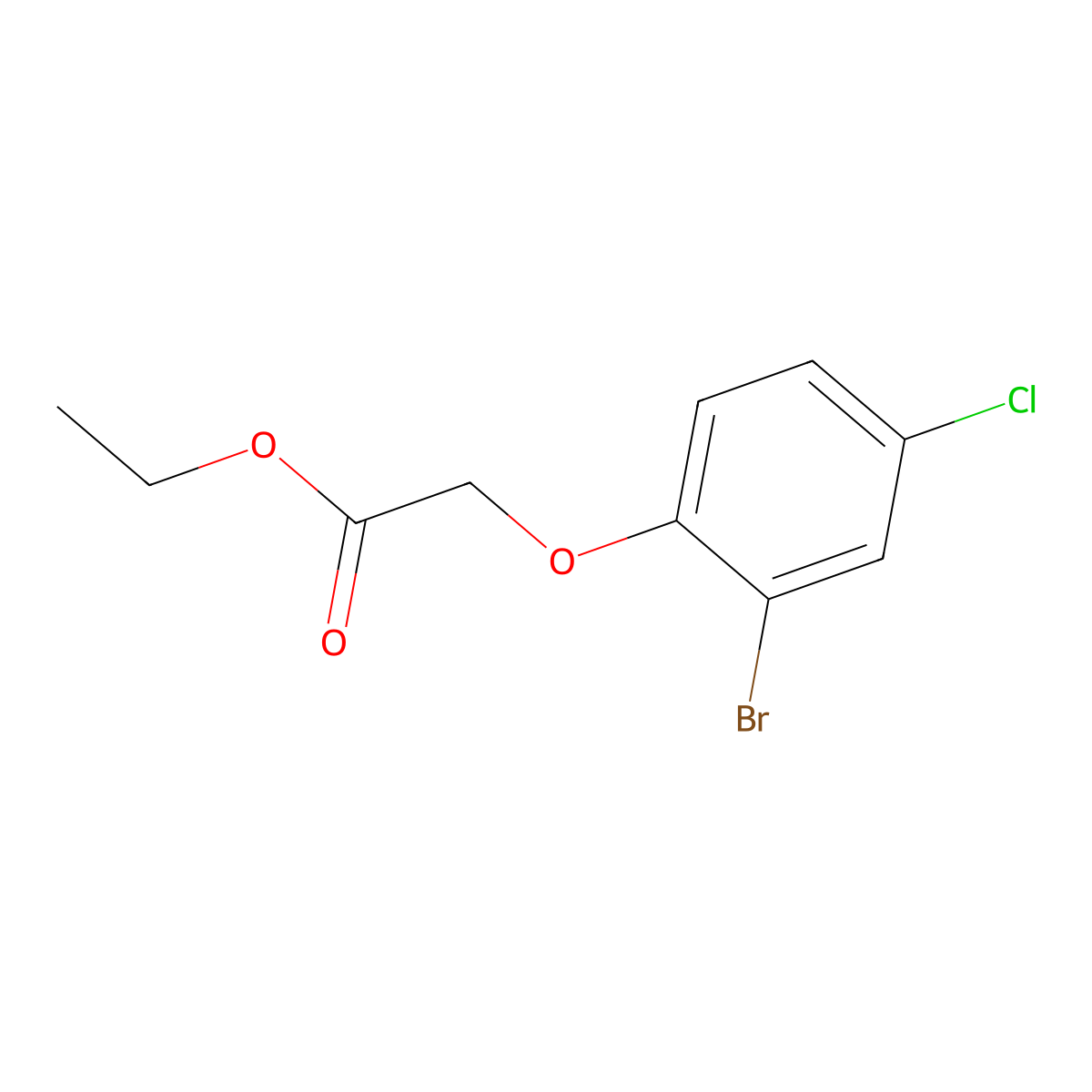 Ethyl 2-(2-bromo-4-chlorophenoxy)acetate molecular structure, CAS 364601-89-8