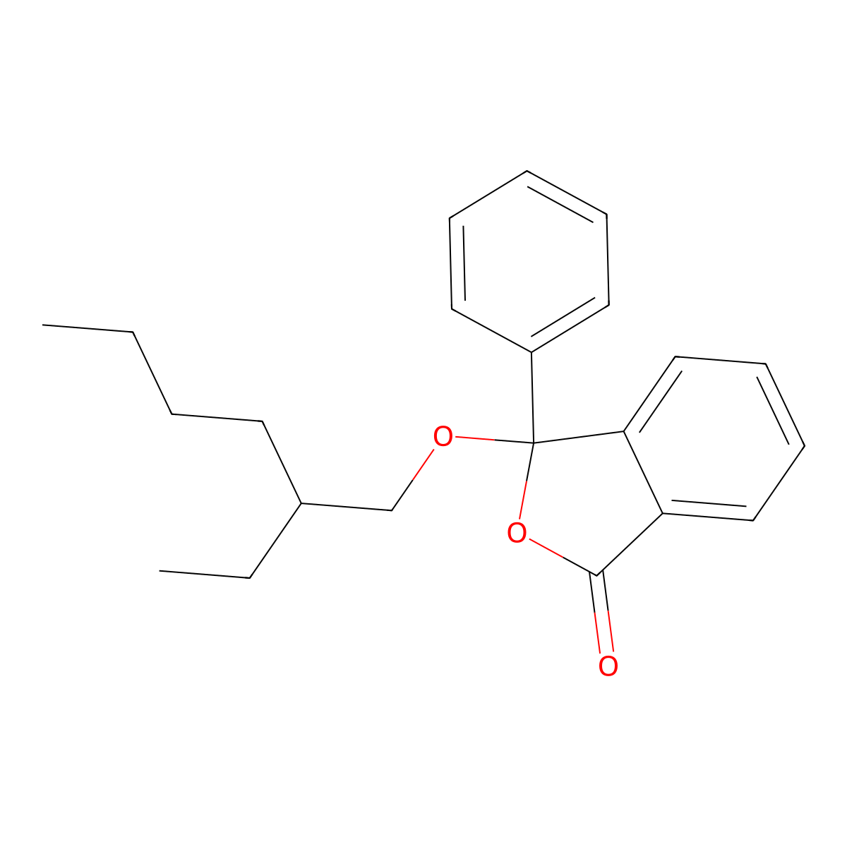 3-(2-Ethylhexoxy)-3-phenyl-2-benzofuran-1-one molecular structure, CAS 364601-91-2