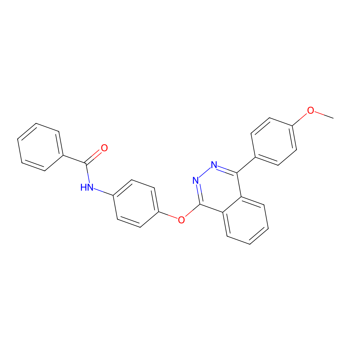 N-[4-[4-(4-methoxyphenyl)phthalazin-1-yl]oxyphenyl]benzamide molecular structure, CAS 364601-98-9