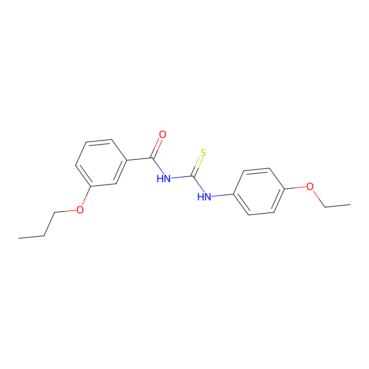 N-[(4-ethoxyphenyl)carbamothioyl]-3-propoxybenzamide molecular structure, CAS 364602-03-9