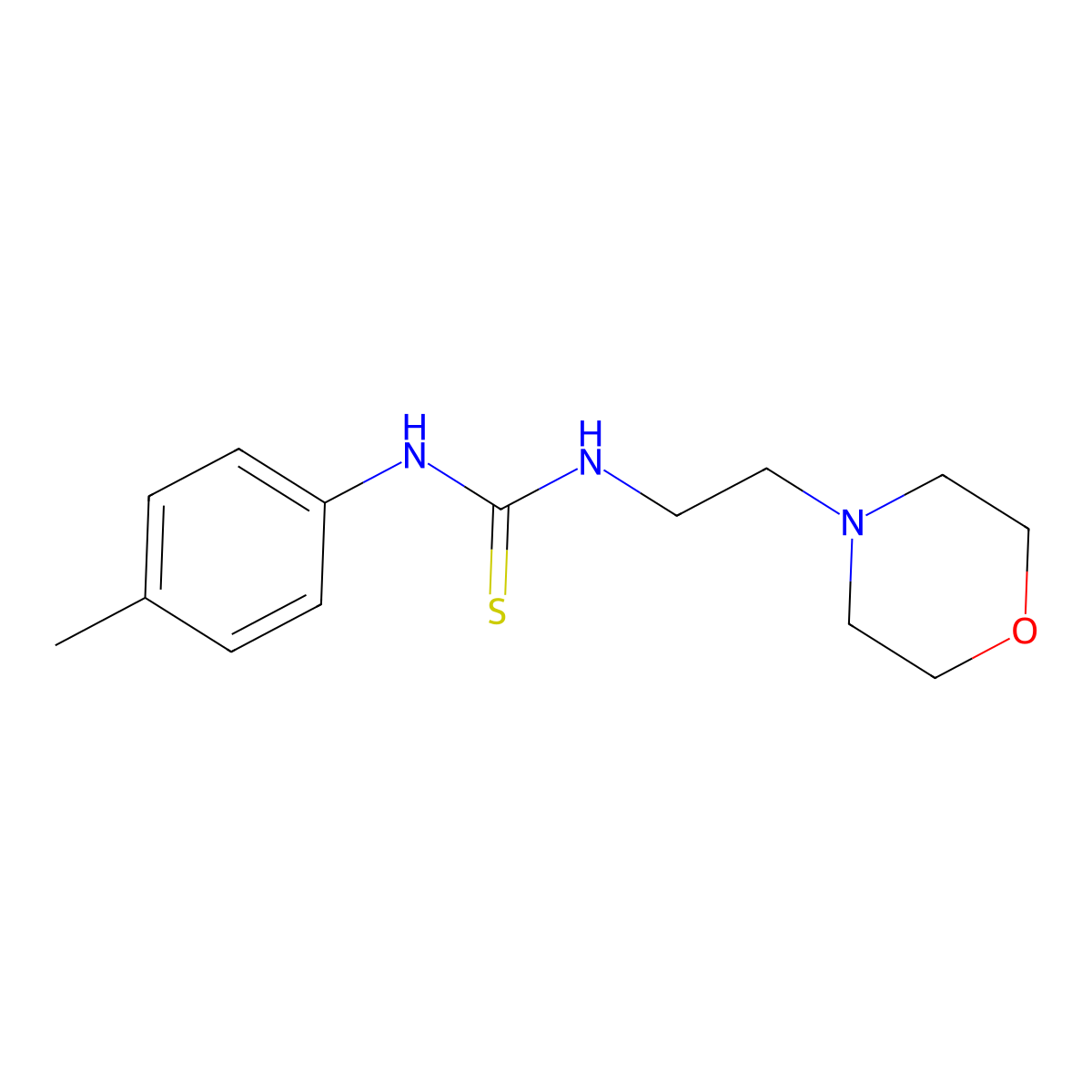 N-(4-methylphenyl)-N'-[2-(4-morpholinyl)ethyl]thiourea molecular structure, CAS 364602-12-0