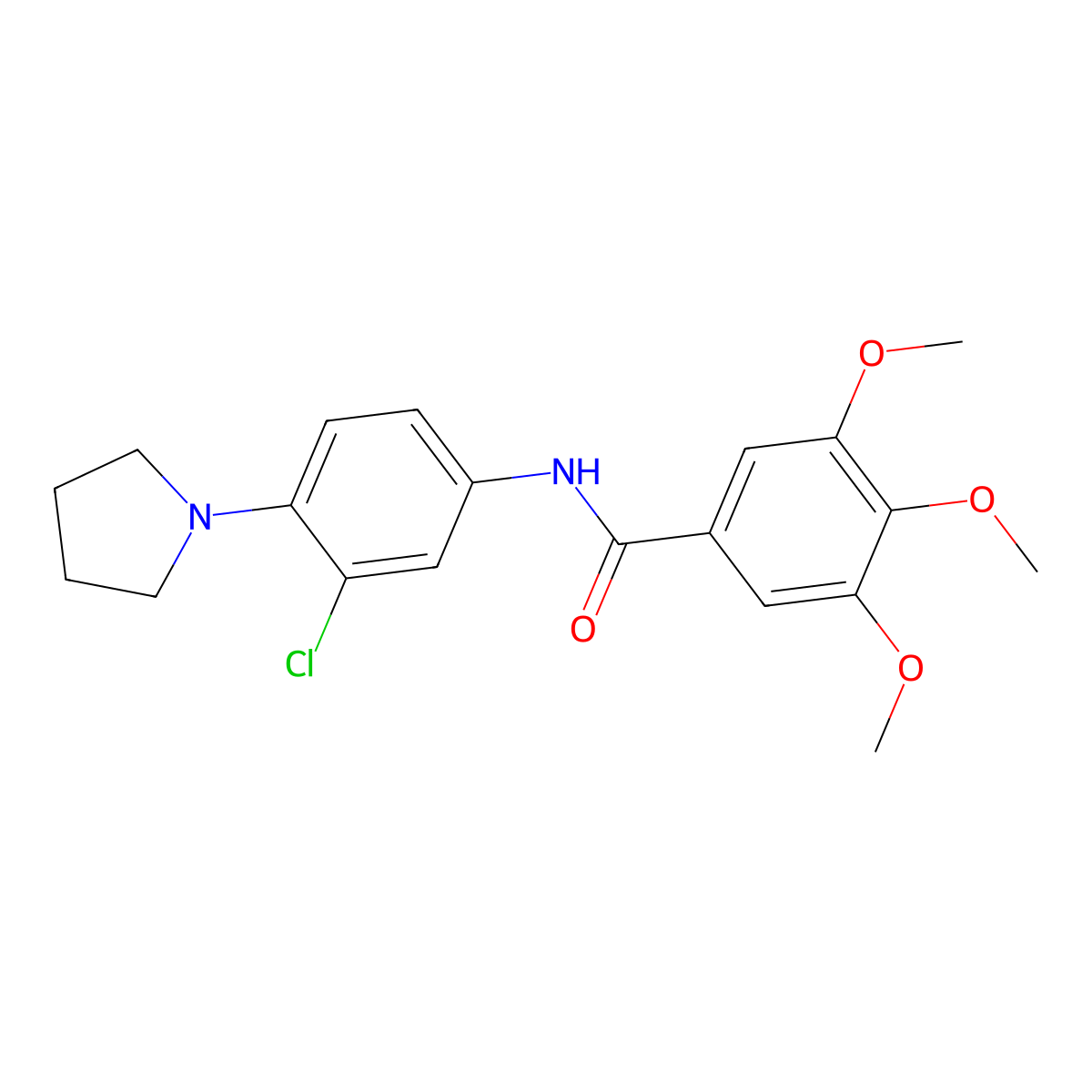 N-[3-chloro-4-(pyrrolidin-1-yl)phenyl]-3,4,5-trimethoxybenzamide molecular structure, CAS 364602-14-2