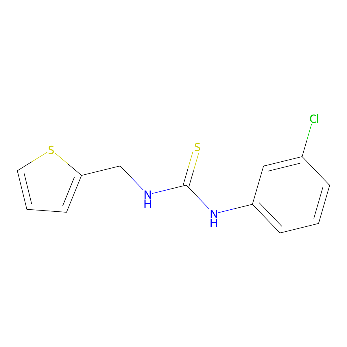 1-(3-Chlorophenyl)-3-(thiophen-2-ylmethyl)thiourea molecular structure, CAS 364602-41-5