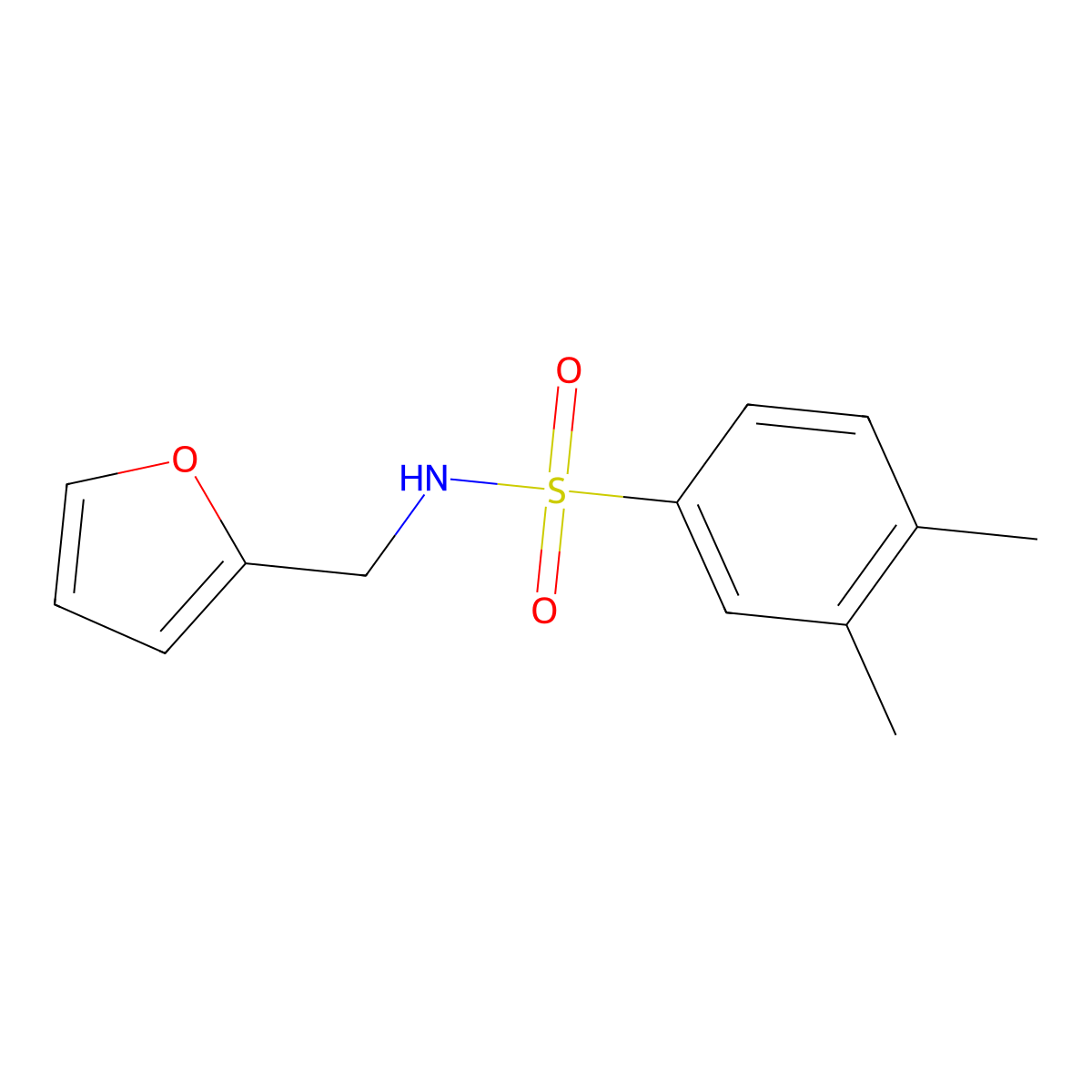 N-(furan-2-ylmethyl)-3,4-dimethylbenzenesulfonamide molecular structure, CAS 364602-44-8