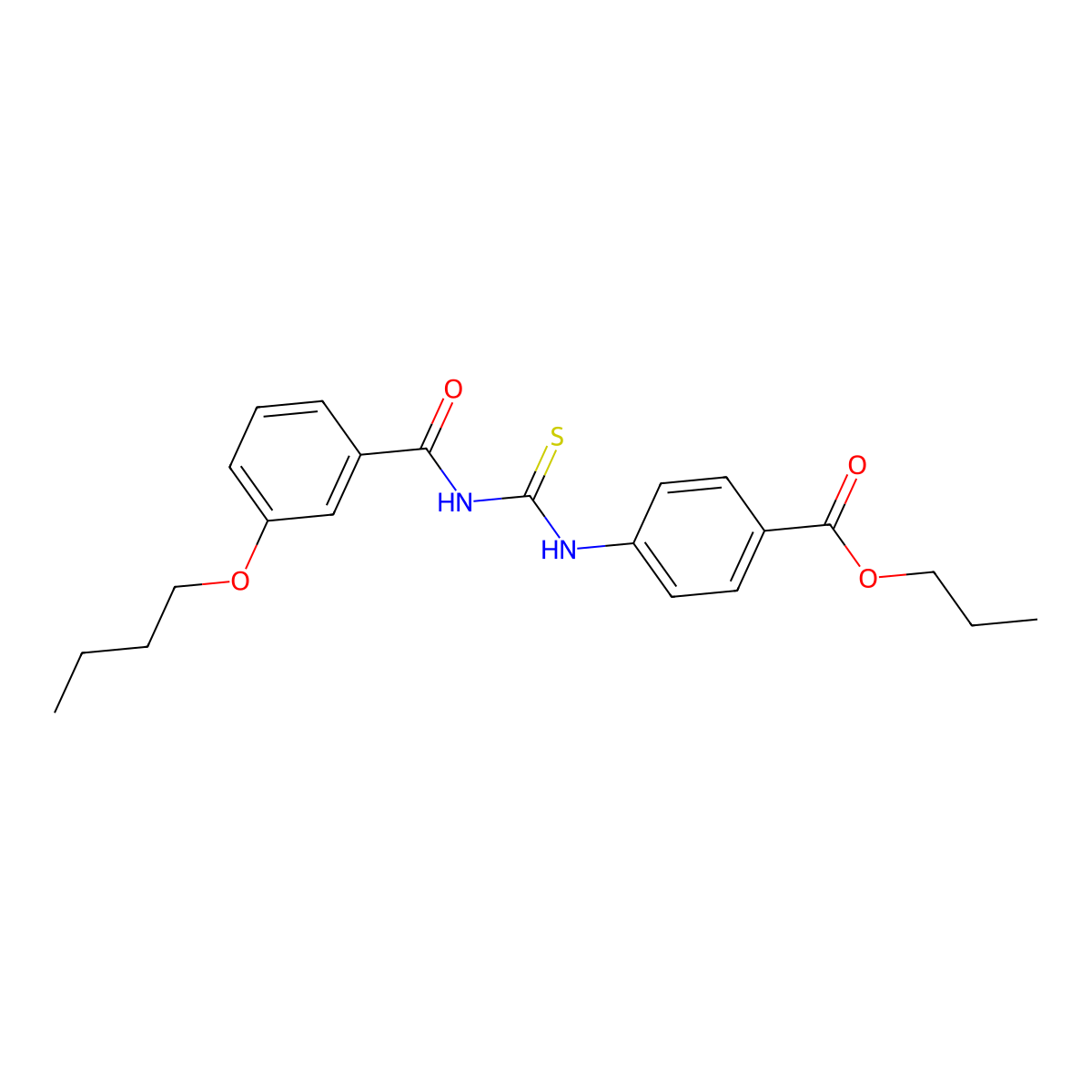 Propyl 4-({[(3-butoxyphenyl)carbonyl]carbamothioyl}amino)benzoate molecular structure, CAS 364602-53-9