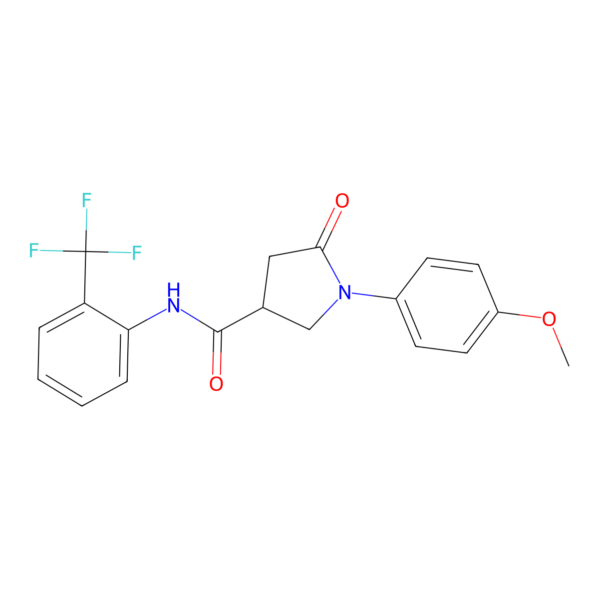 1-(4-methoxyphenyl)-5-oxo-N-[2-(trifluoromethyl)phenyl]pyrrolidine-3-carboxamide molecular structure, CAS 364602-58-4