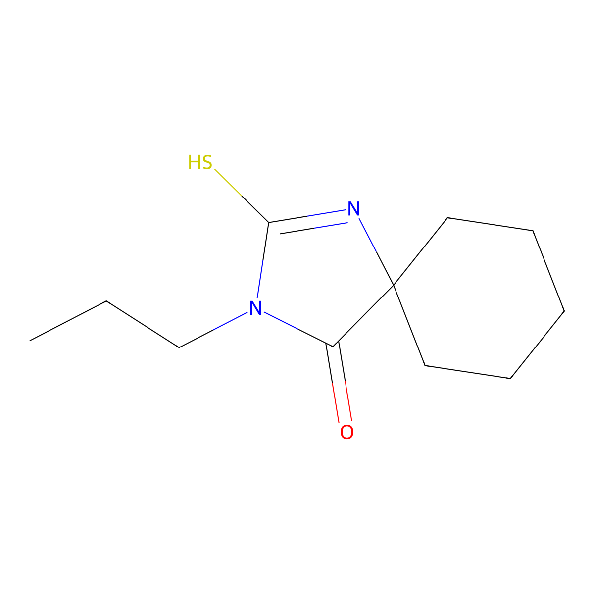 2-Mercapto-3-propyl-1,3-diazaspiro[4.5]dec-1-en-4-one molecular structure, CAS 364606-20-2